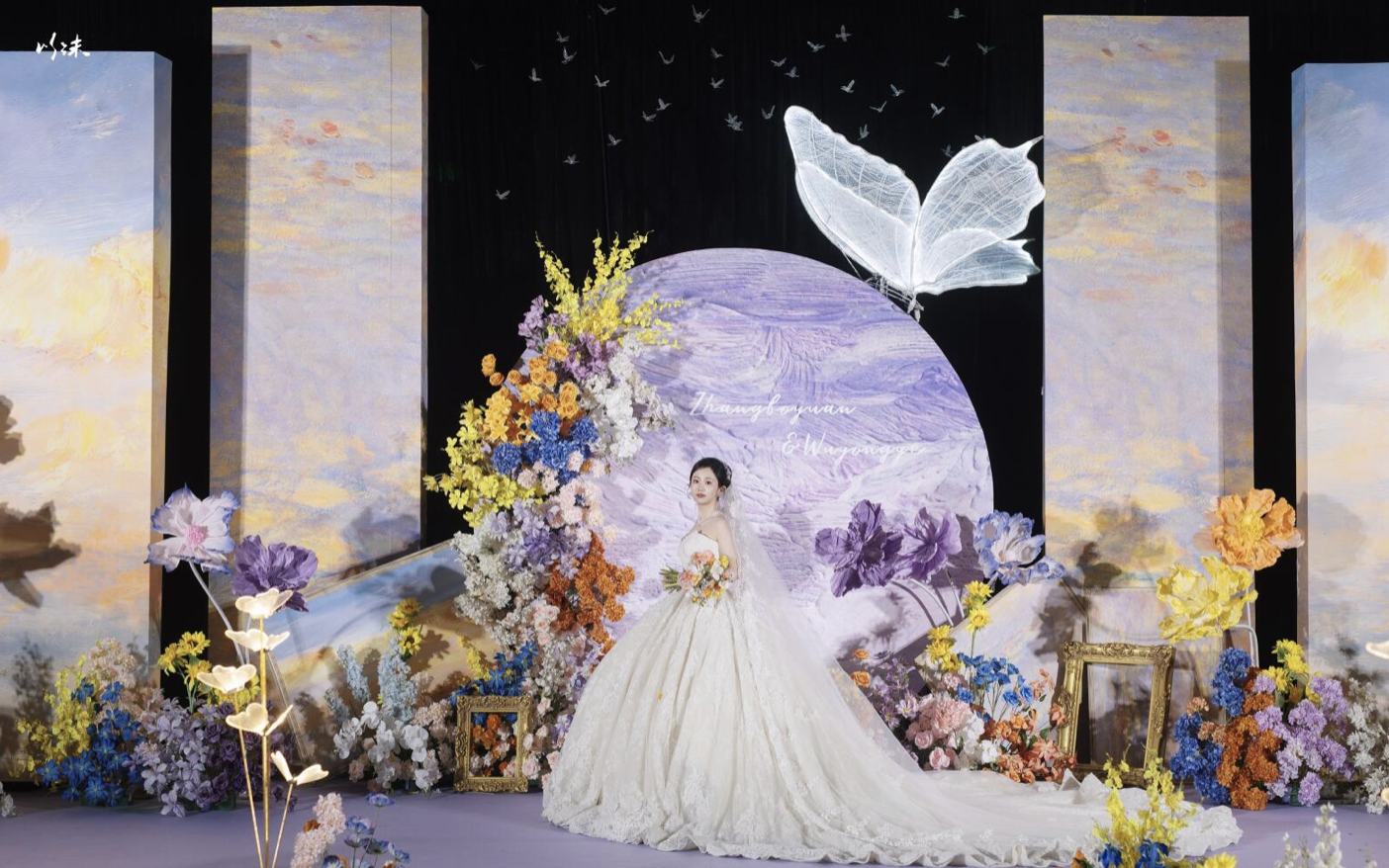 艺术感十足|紫色梦境的油画花园婚礼