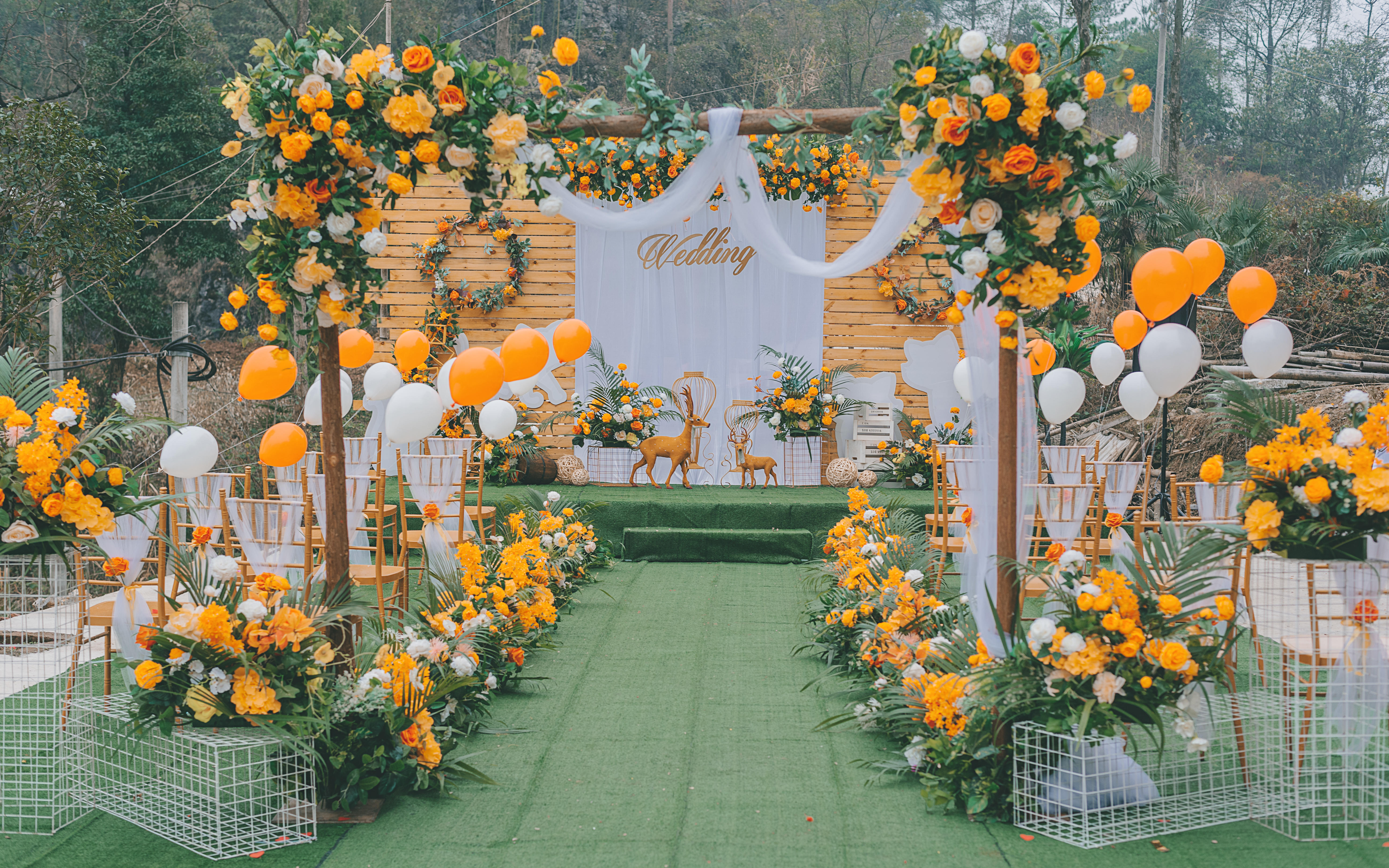 一克拉婚庆 户外婚礼阳光系列橙色森林风