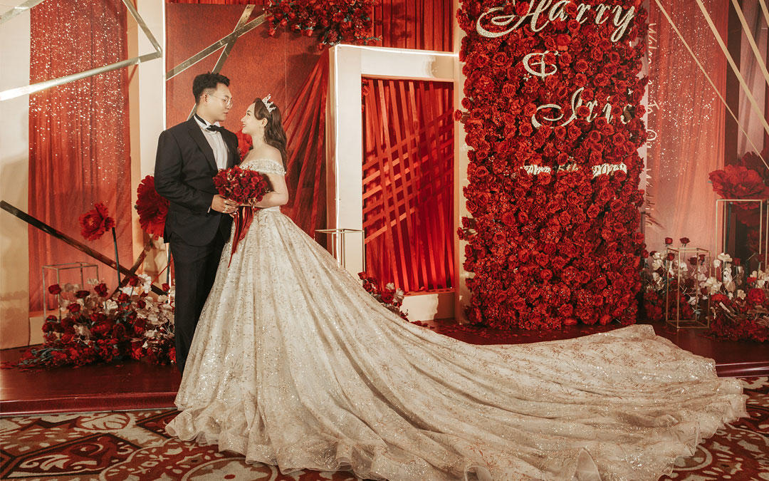 【HereVows手工婚纱】欧式宫廷风香槟色婚纱