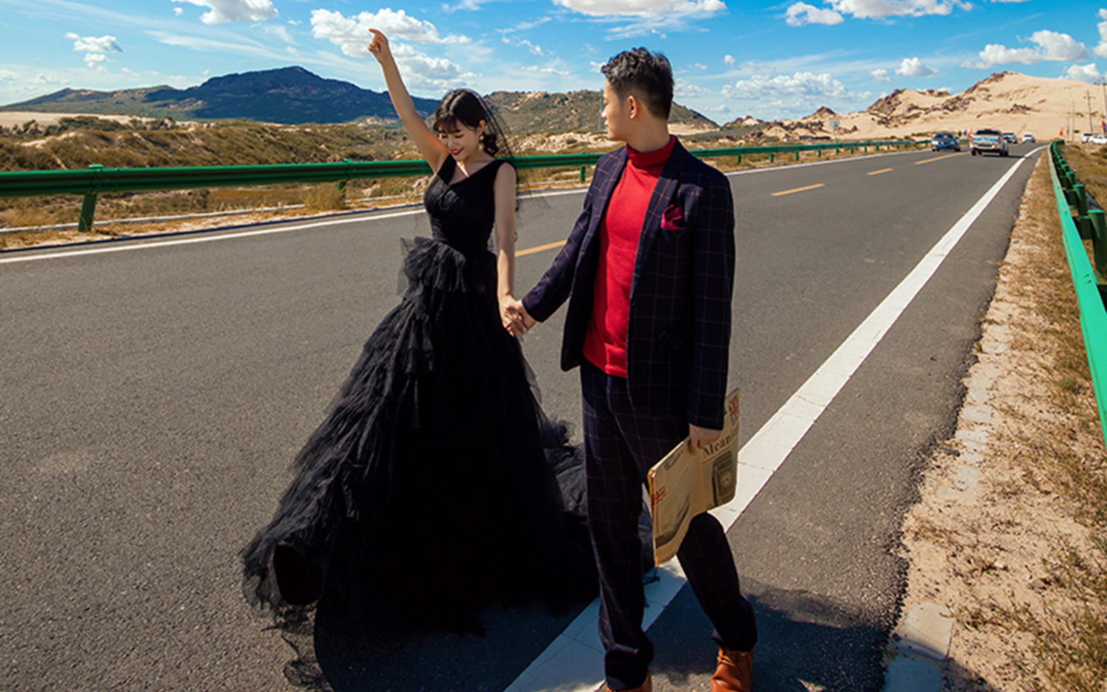 穿着婚纱去旅行--公路旅拍