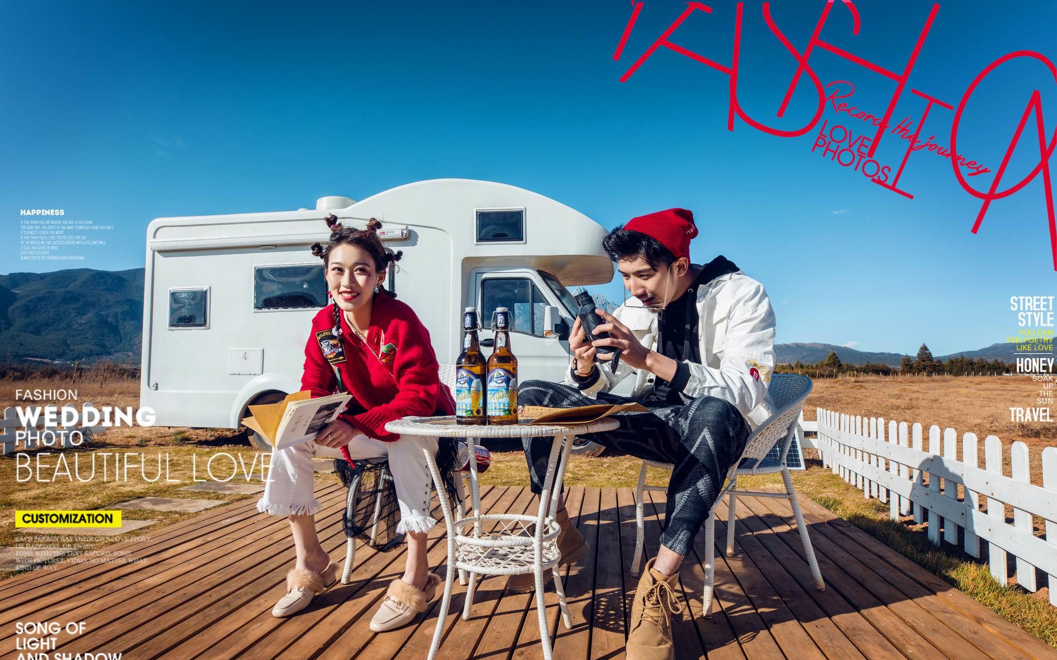 报1000机票双城大理丽江旅拍精修60张私人订制