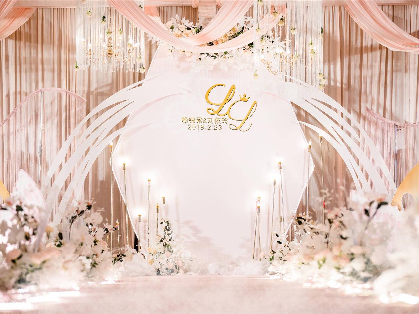 【蝶舞之恋】浪漫粉公主婚礼布置