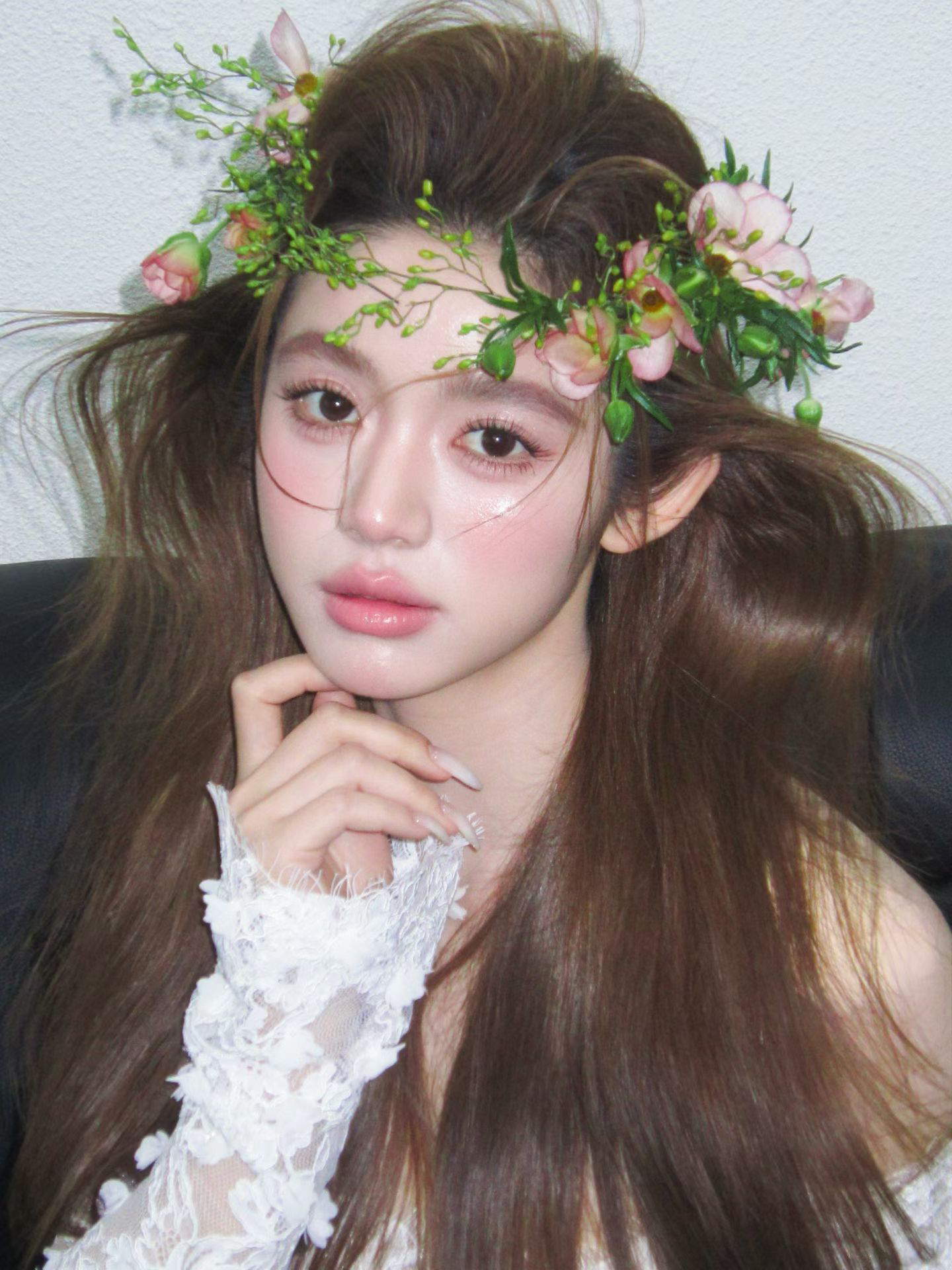 鲜花氛围感披发