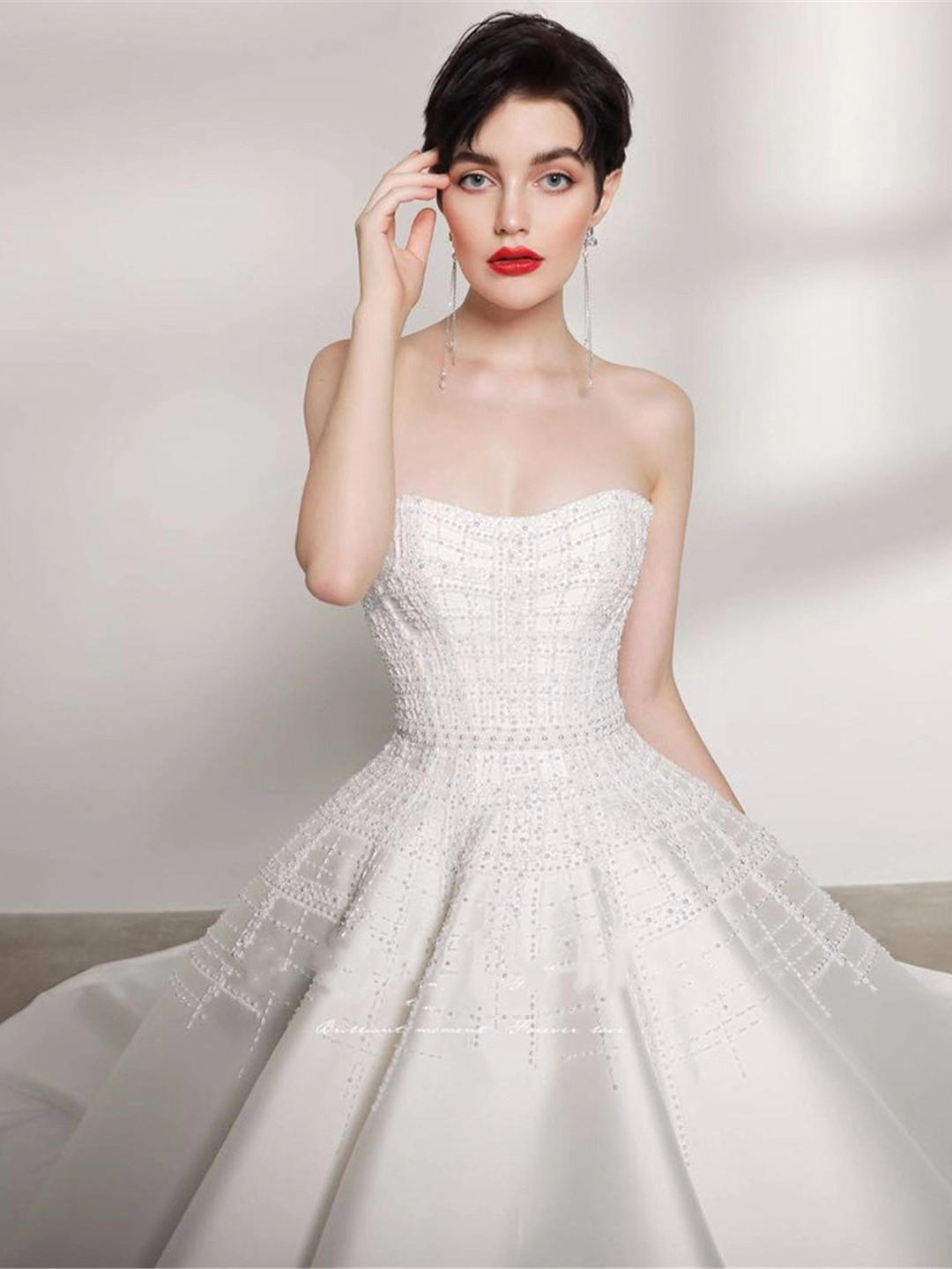 ∣ Aolisha∣ 进口缎面 手工钉珠