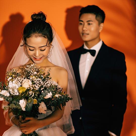 纯背景室内   崔成夫妇客照欣赏