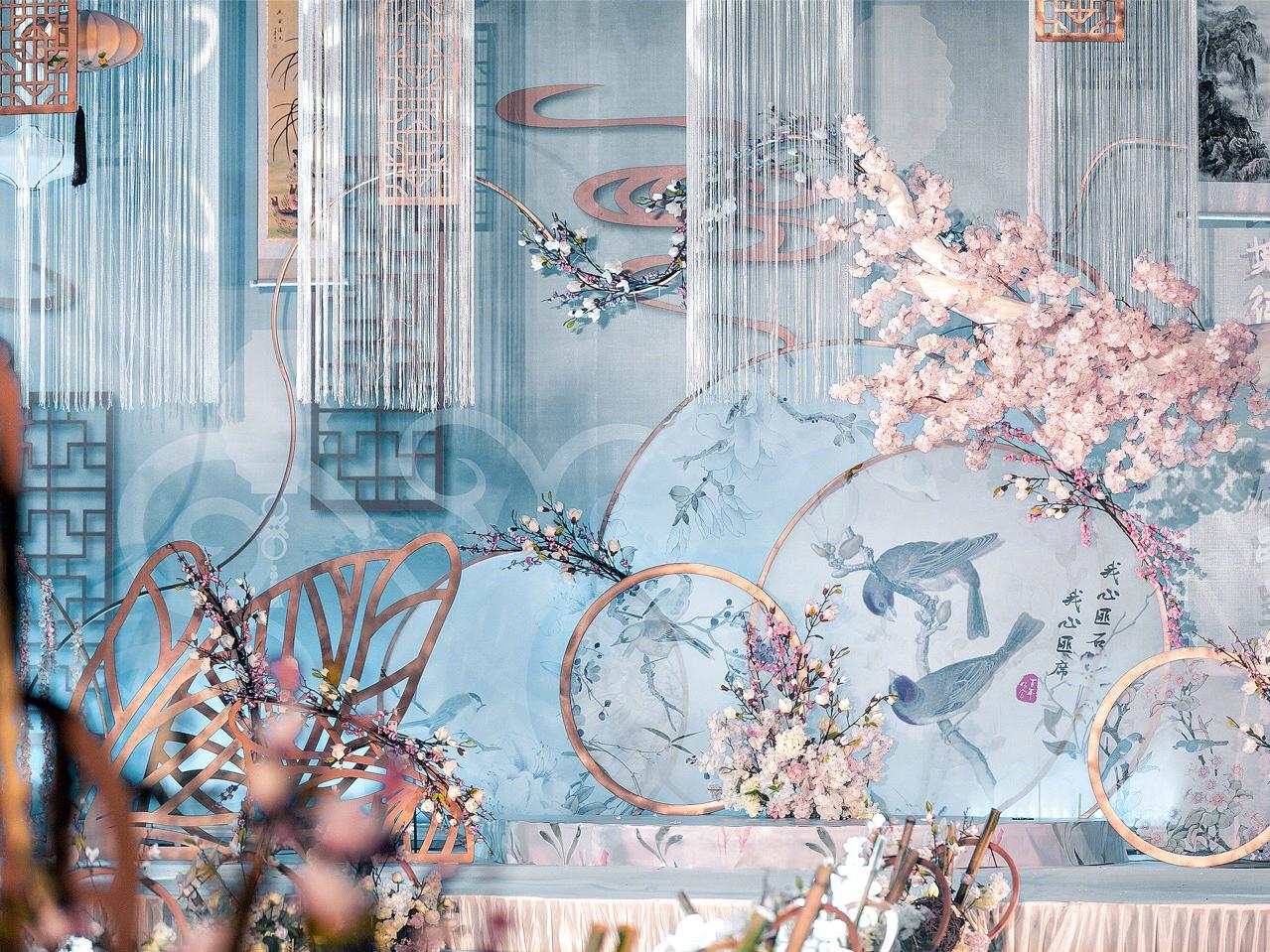 蓝色轻奢新中式婚礼 静谧 品质 轻奢