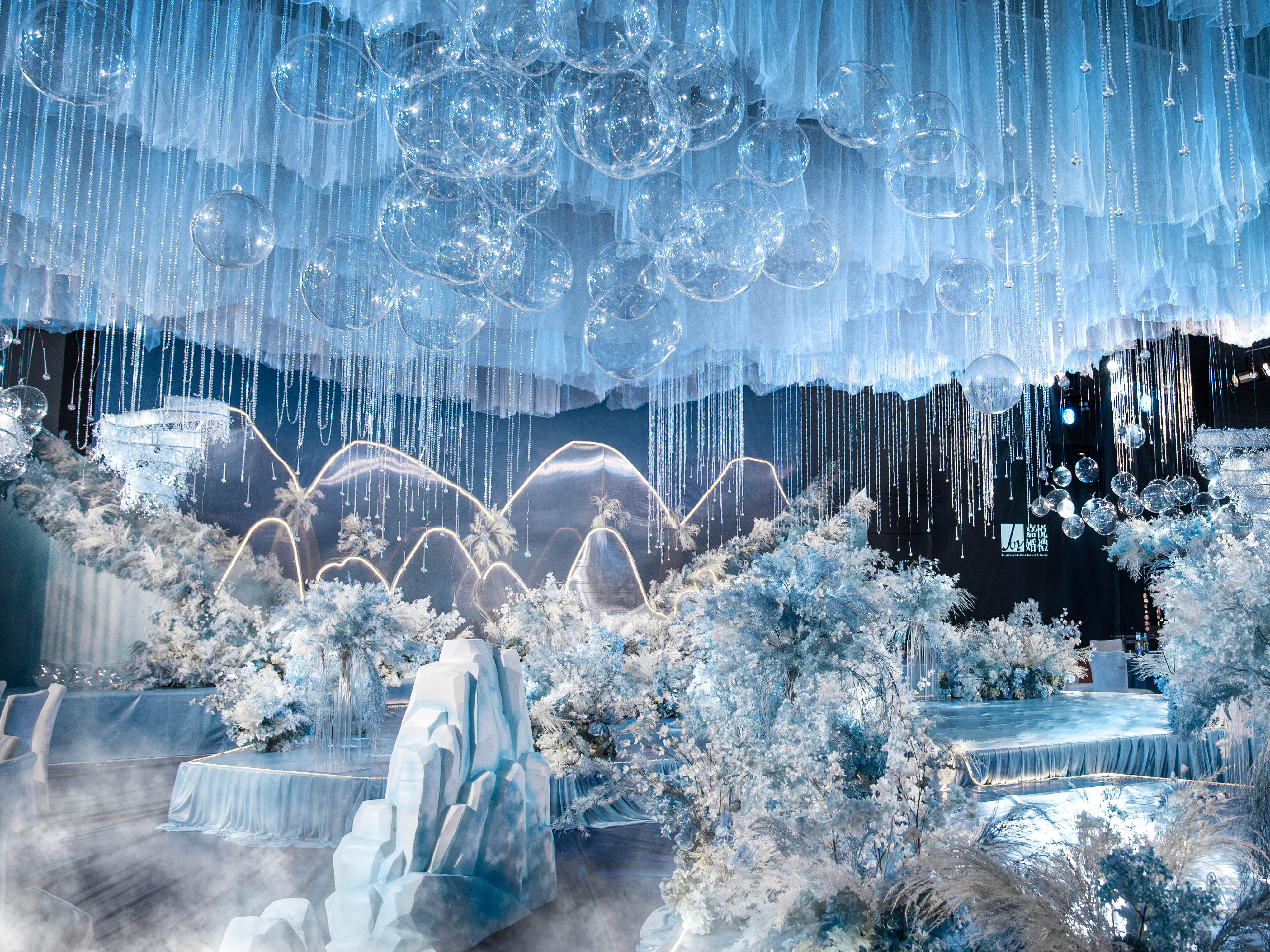 嘉悦宴会设计｜水晶蓝浪漫治愈系婚礼Glacier