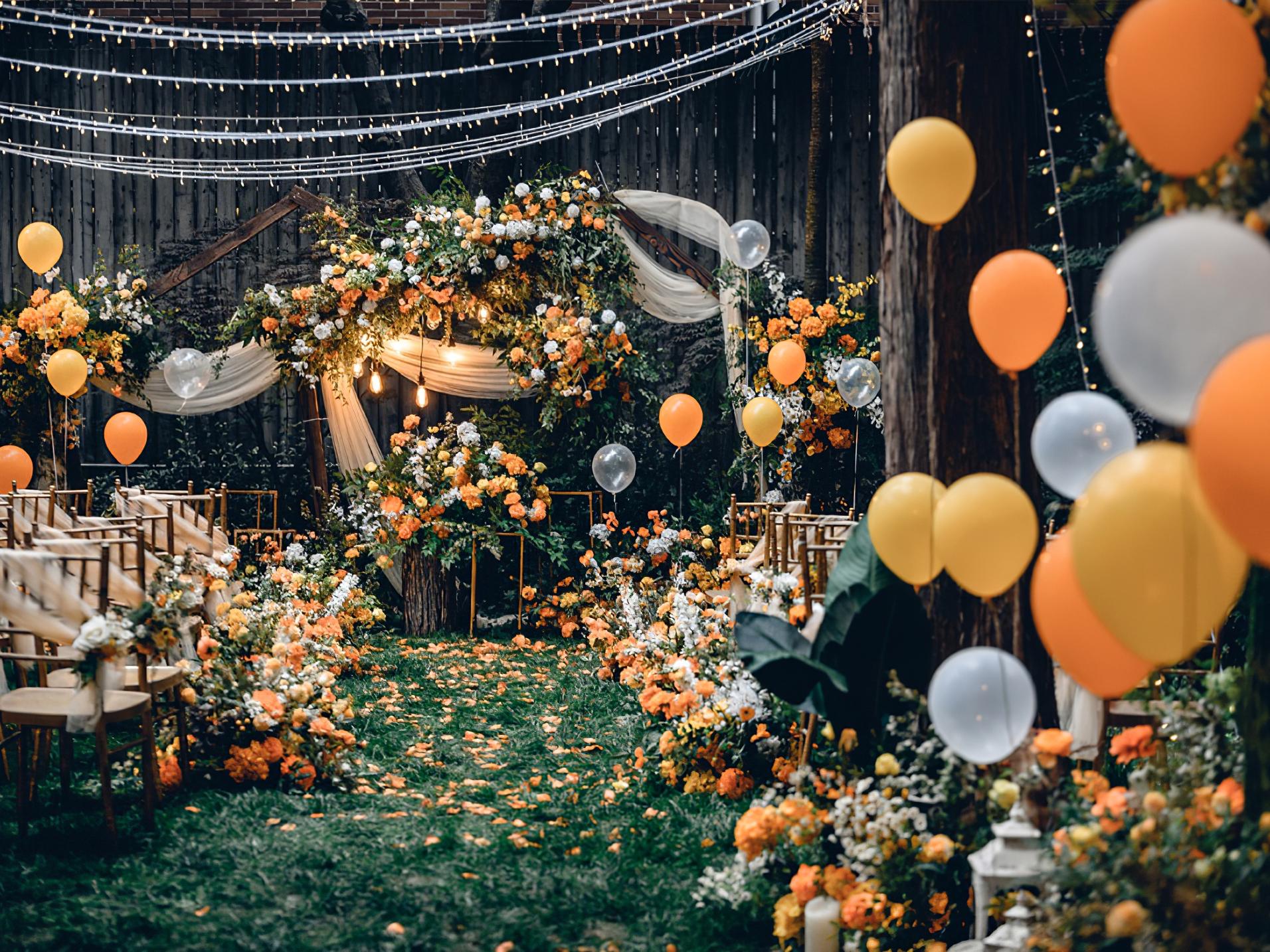 【苏格婚礼】山野间的橙色系户外婚礼