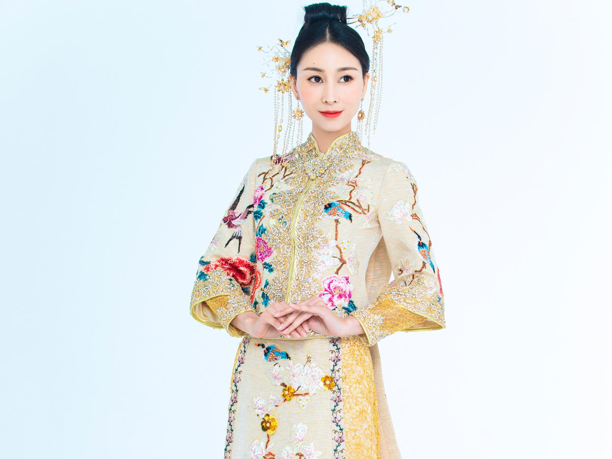 2019工笔牡丹孔雀马来褂