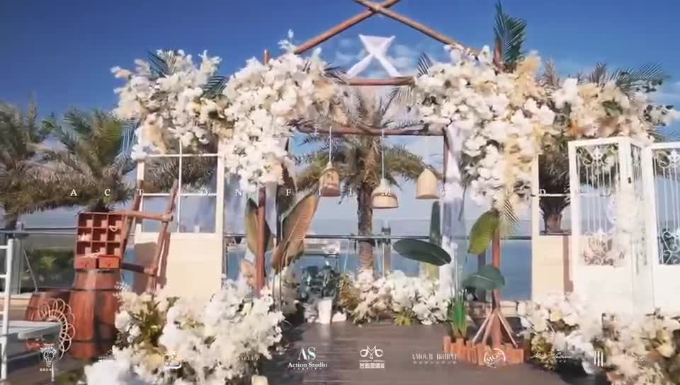 九千不到户外小清新海景户外婚礼   