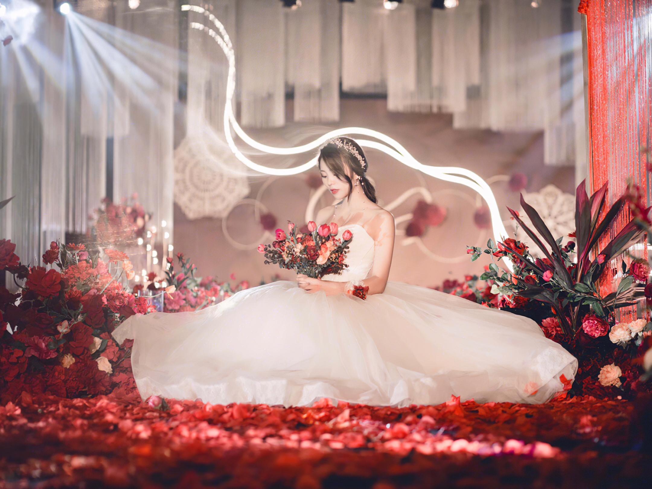 红色系主题婚礼12888全包价