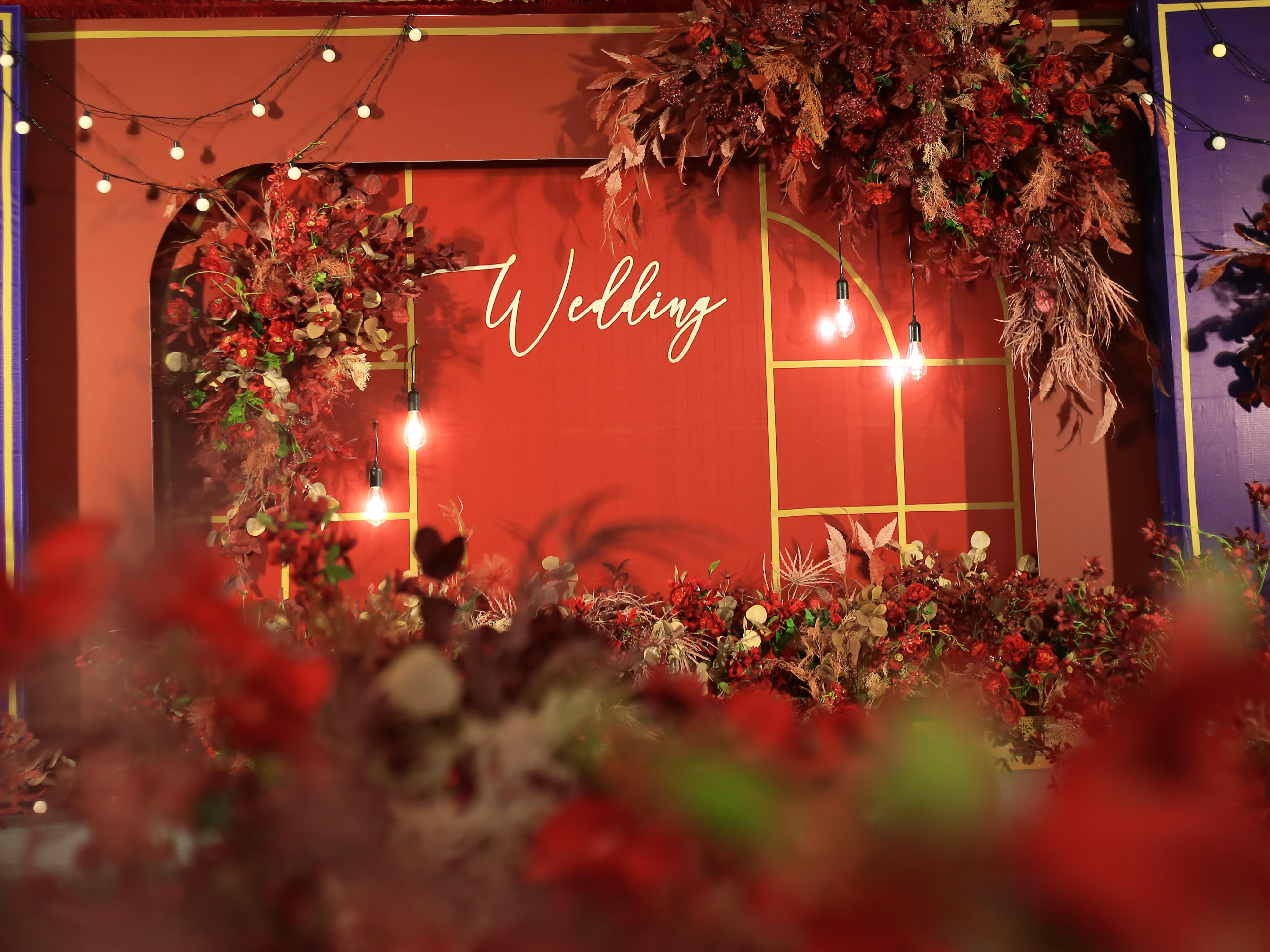 【金叶婚礼】红色 蓝色撞色 复古 大气 婚礼