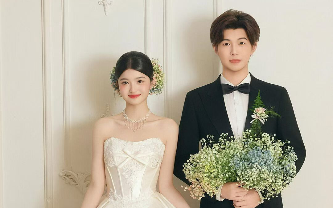 满天星造型婚纱照