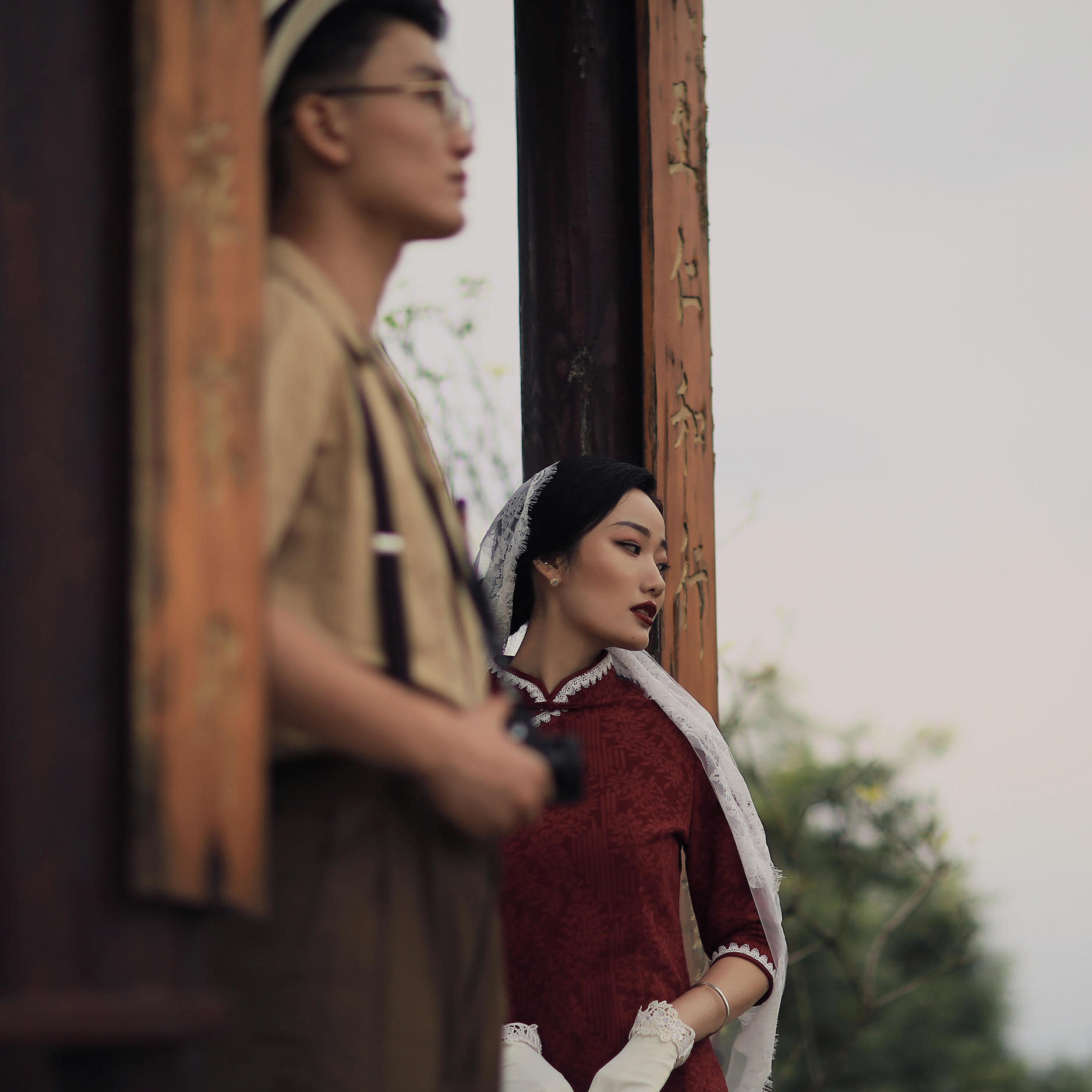 复古纪实旗袍婚纱＋庭院式外景＋定制不重复搭配服饰
