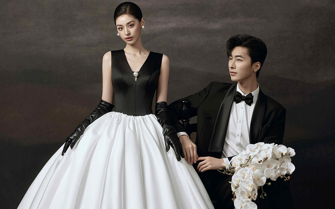 【西北龍攝影】法式黑天鵝室內(nèi)婚紗照