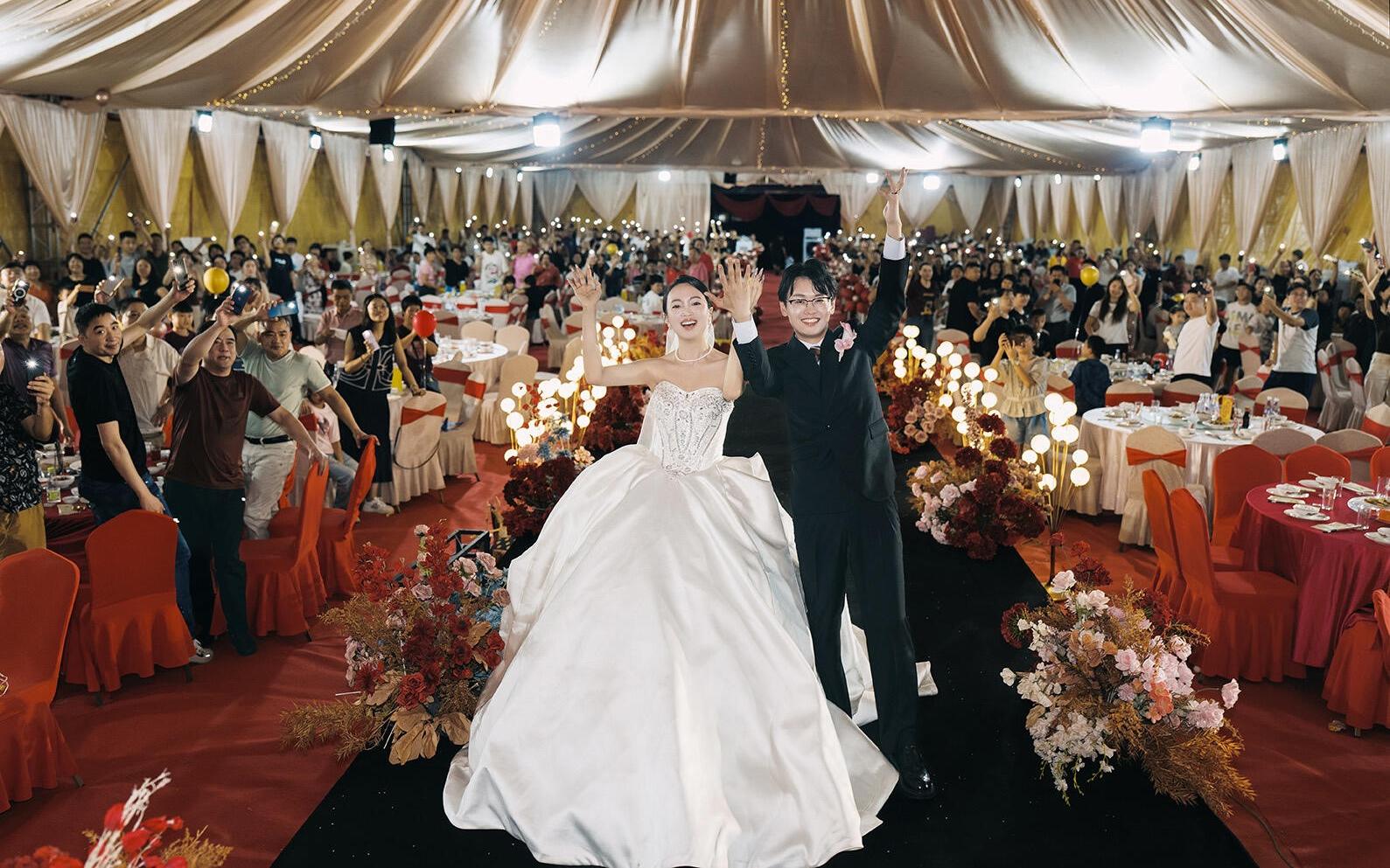 【紅妝】自家搭棚婚禮～紅色布?；槎Y布置??