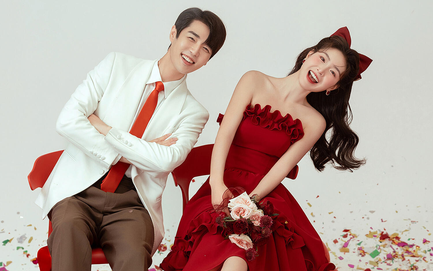 撒糖啦~甜度超标的室内俏皮喜嫁婚纱照❤️