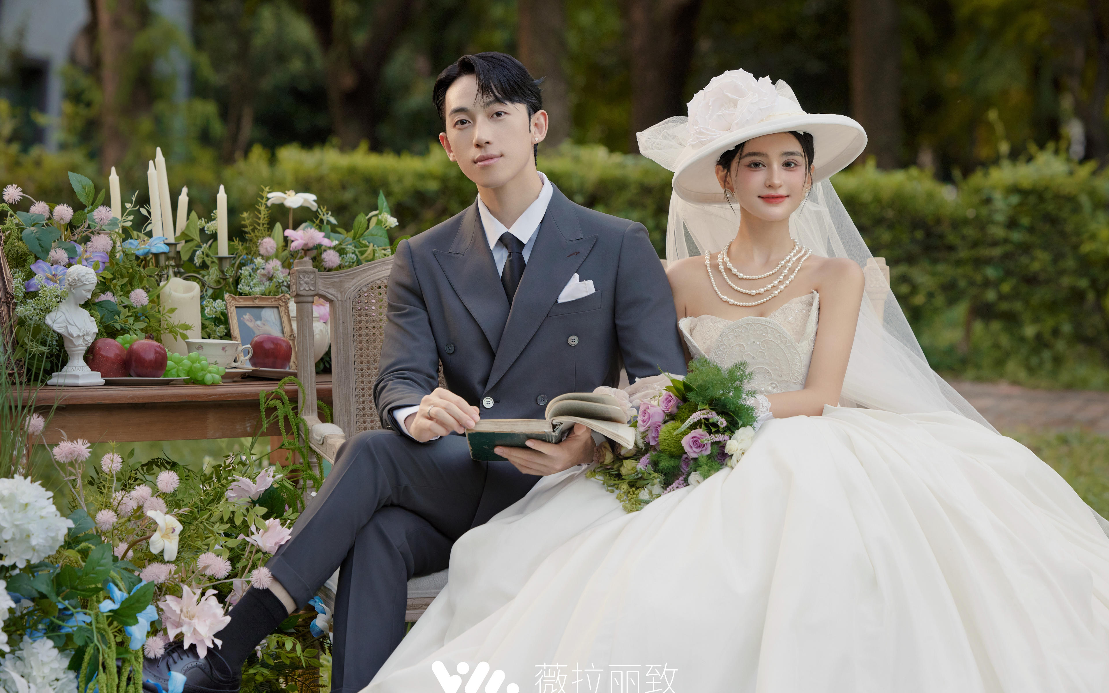被夸爆的田园法式婚纱照✅森系的另一种诠释