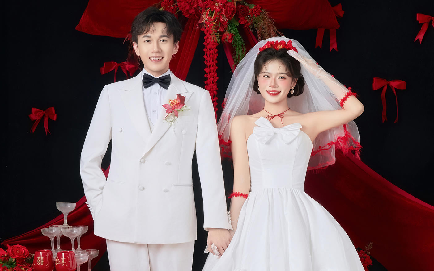 少女感轻复古喜嫁婚纱照