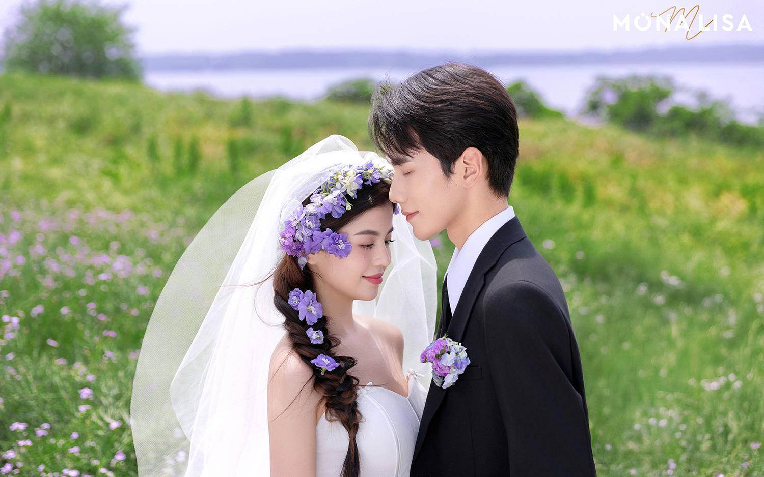 閉眼一笑就美出圈這組紫花新娘照溫柔又治愈