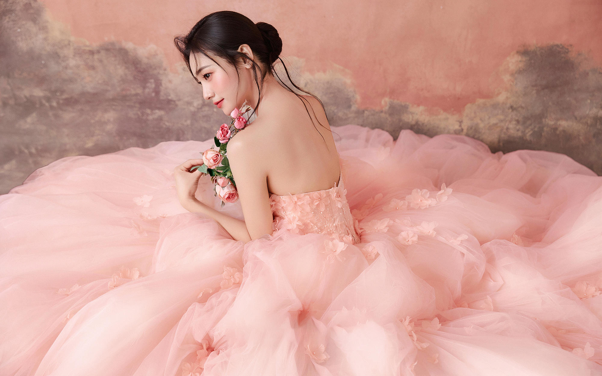 溫柔的粉色油畫