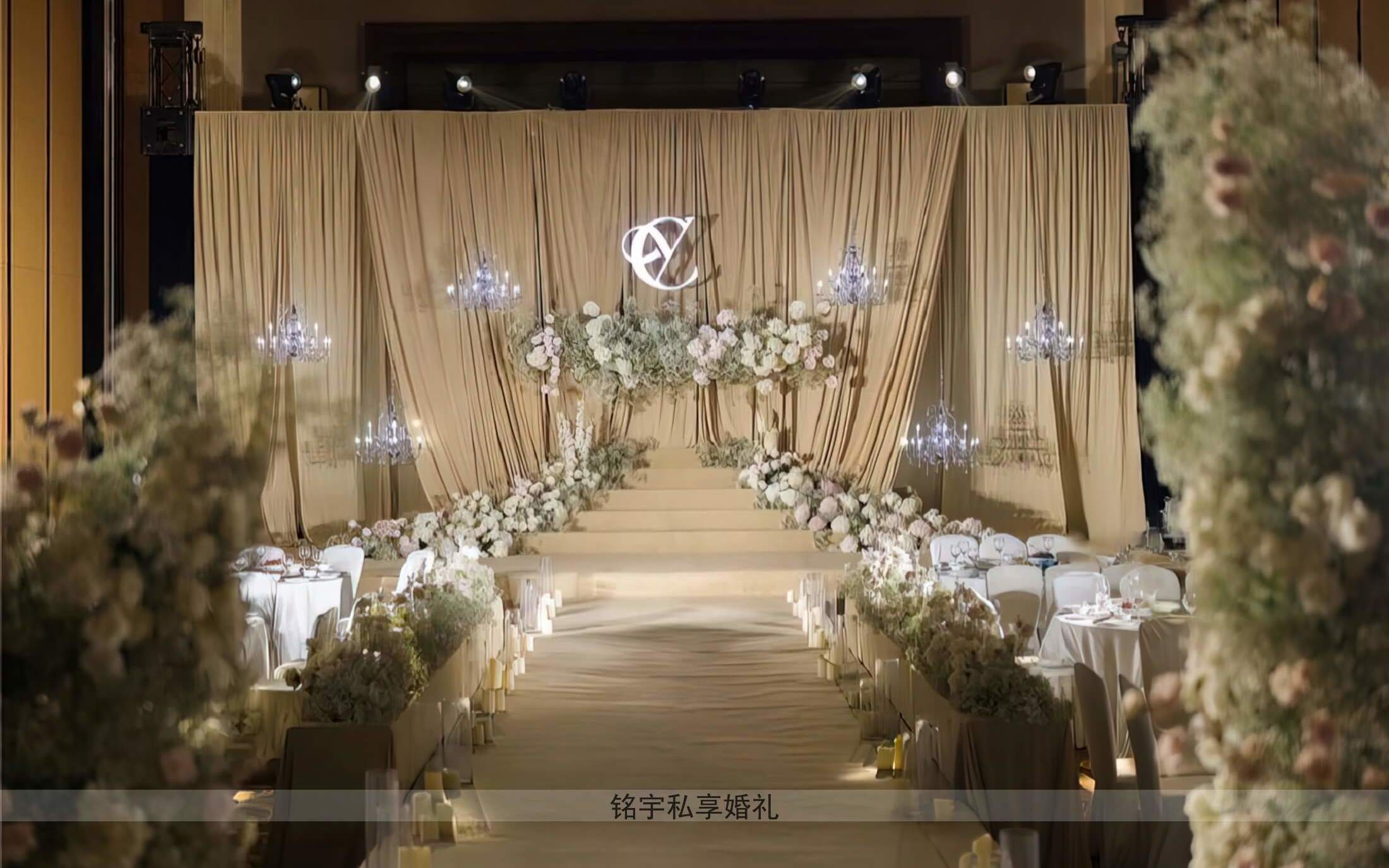 韓式香檳色婚禮布置