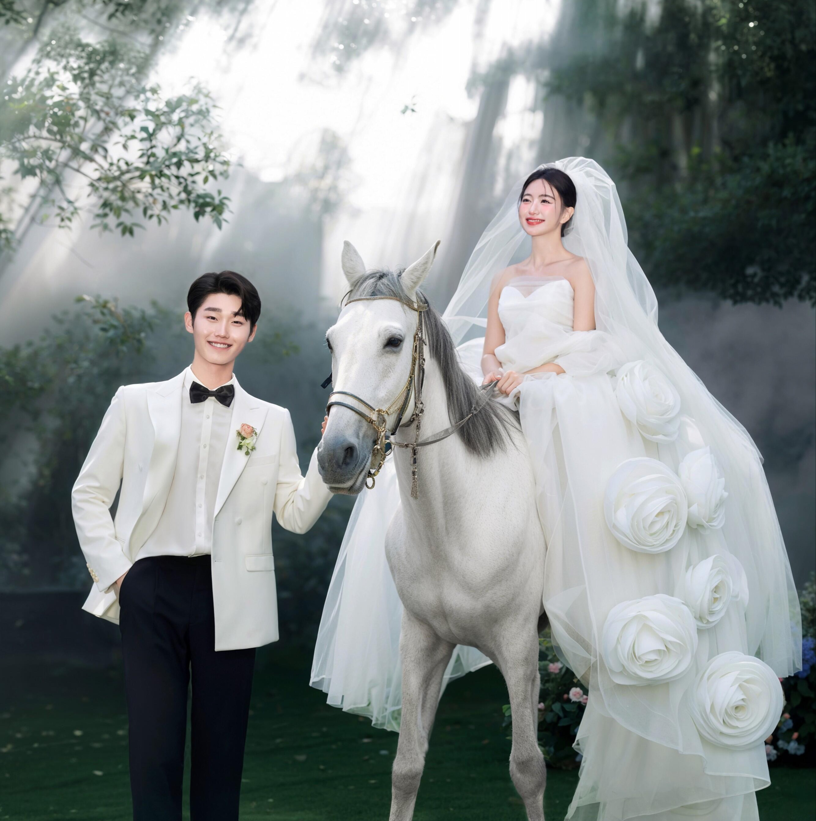暮光森林✨丁达尔光下的在逃公主婚纱照