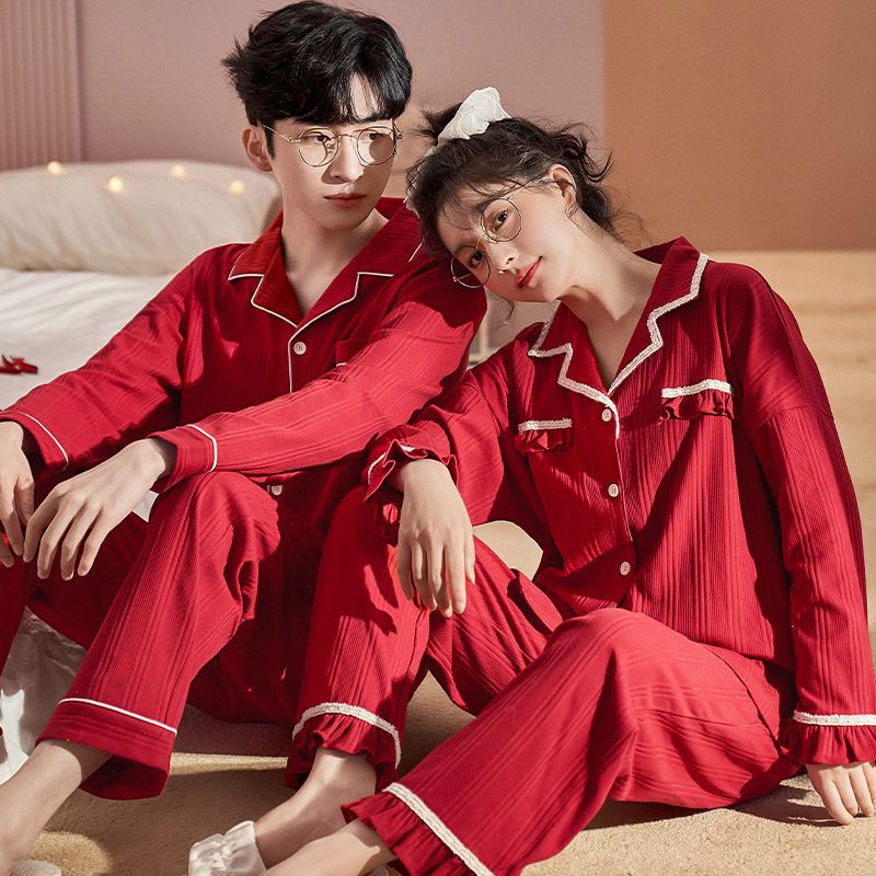 新婚情侣秋冬季高级感女家居服套装