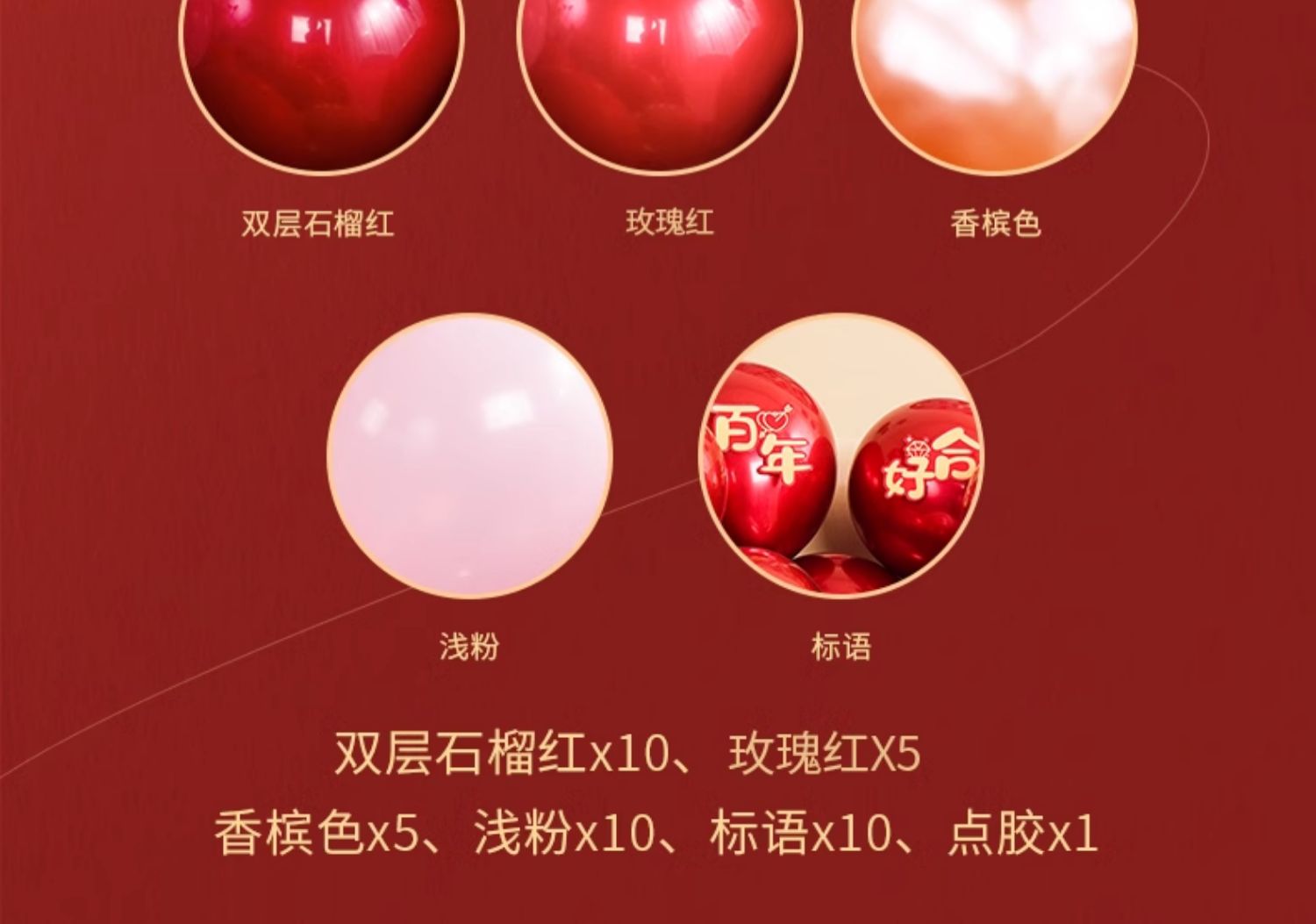 駱易家「氣球套裝」結(jié)婚紅色婚房布置