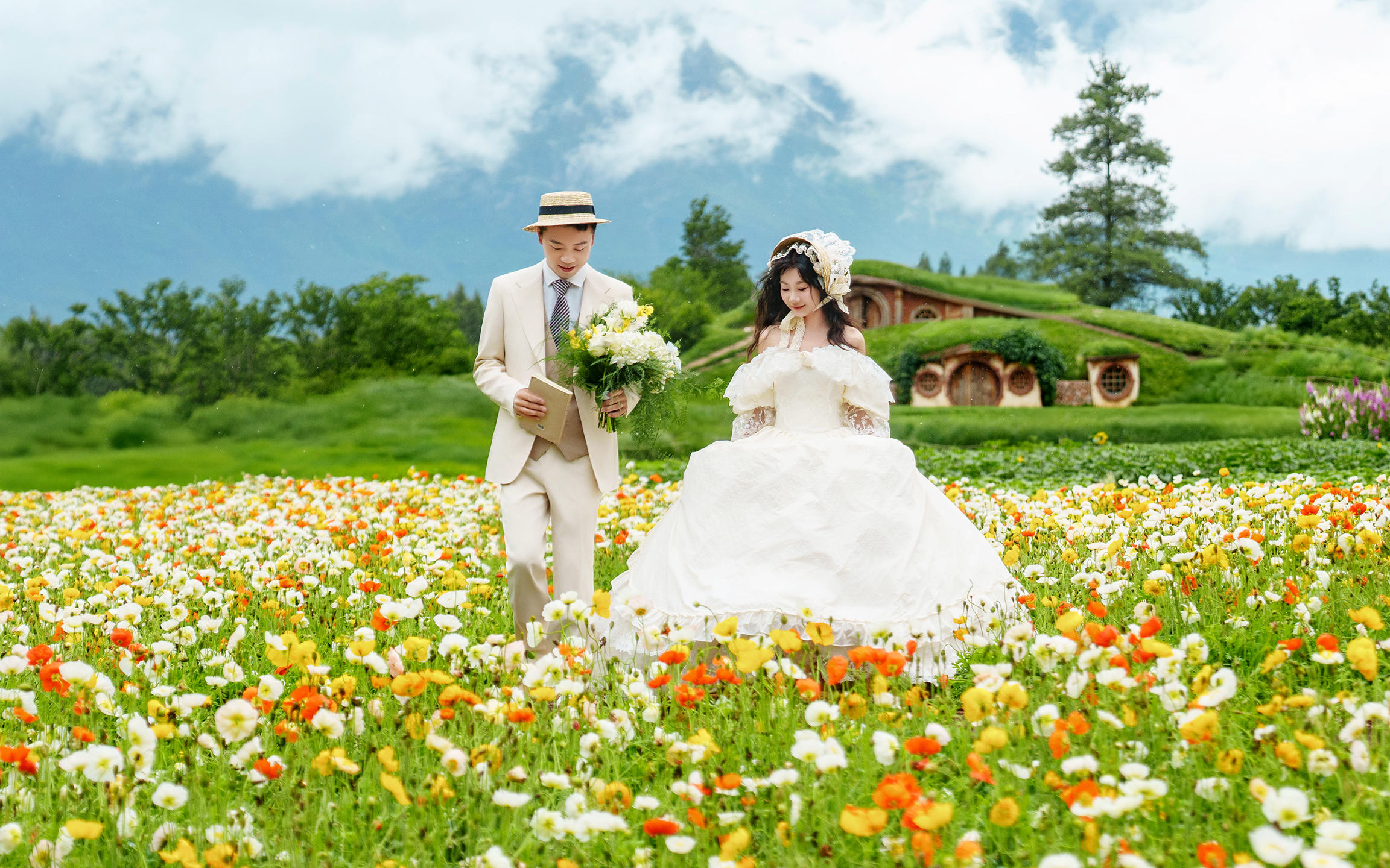 🌸 花海集体偷看｜我们的婚纱照甜超标了