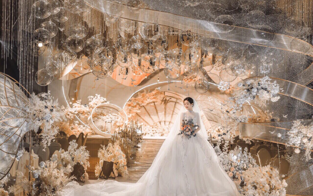 【好心情】香槟色系泡泡球主题定制婚礼