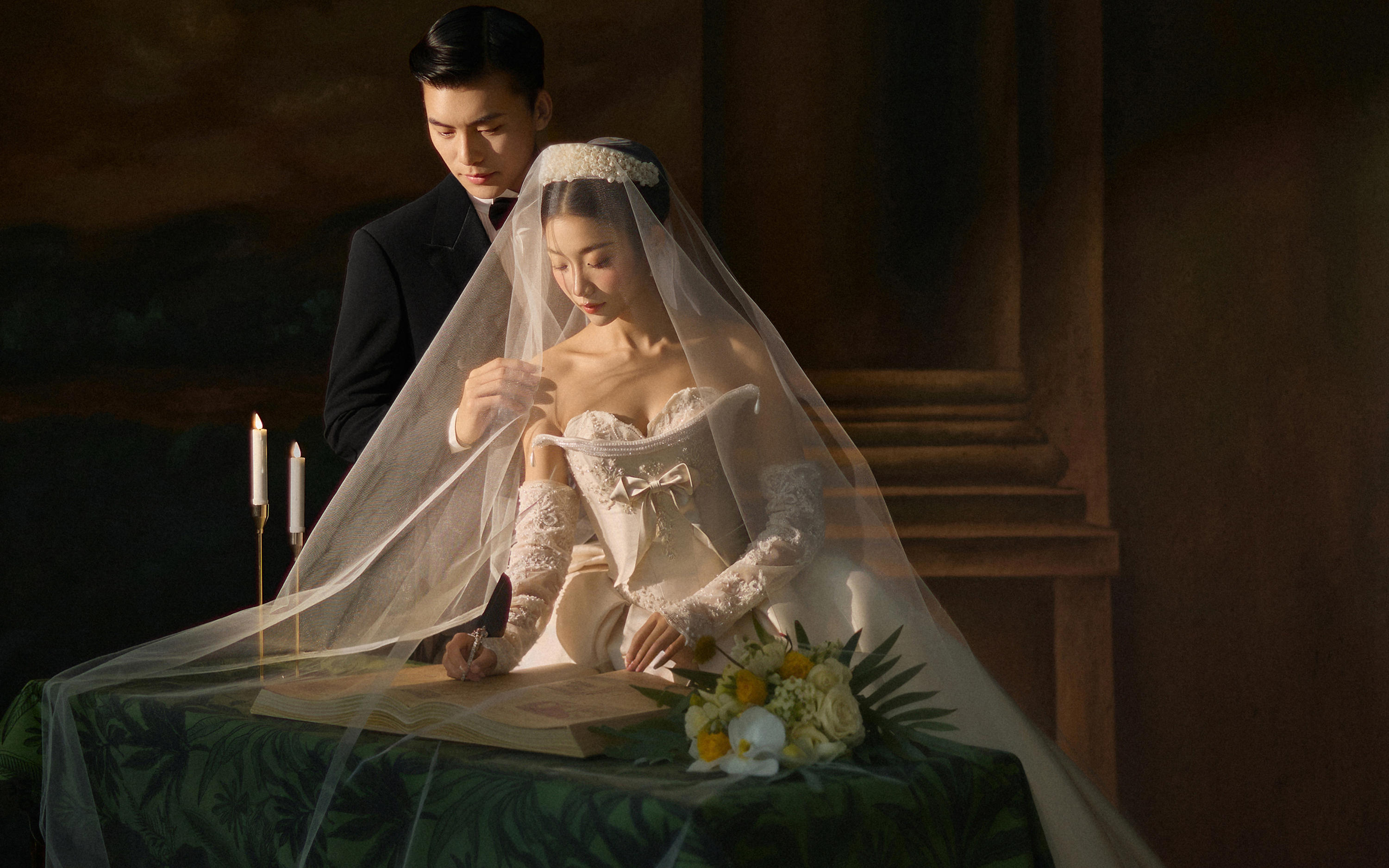 万千少女喜爱的复古油画婚纱照，赋予爱情的仪式感~