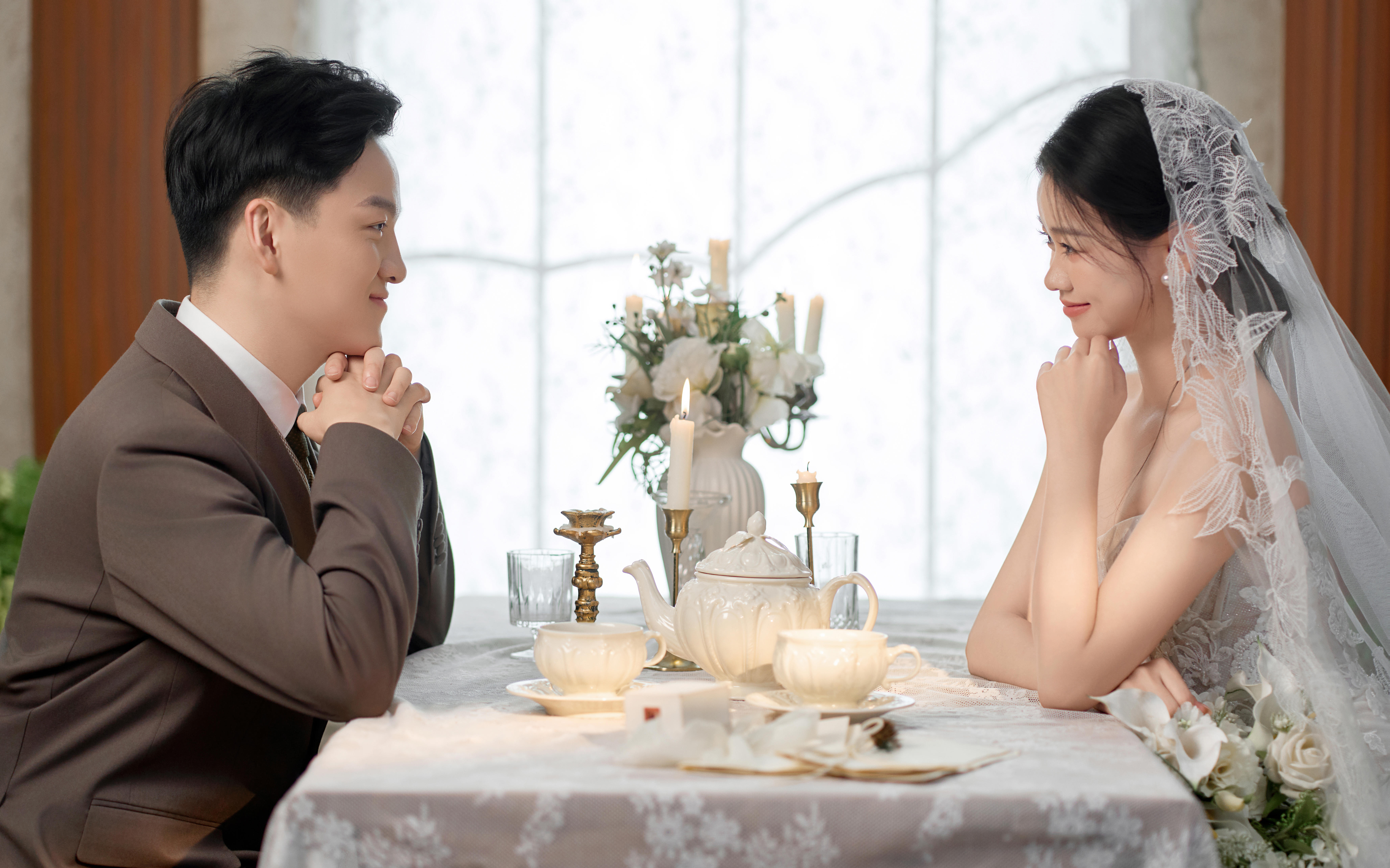 亿万少女心动的法式烛光婚纱照~