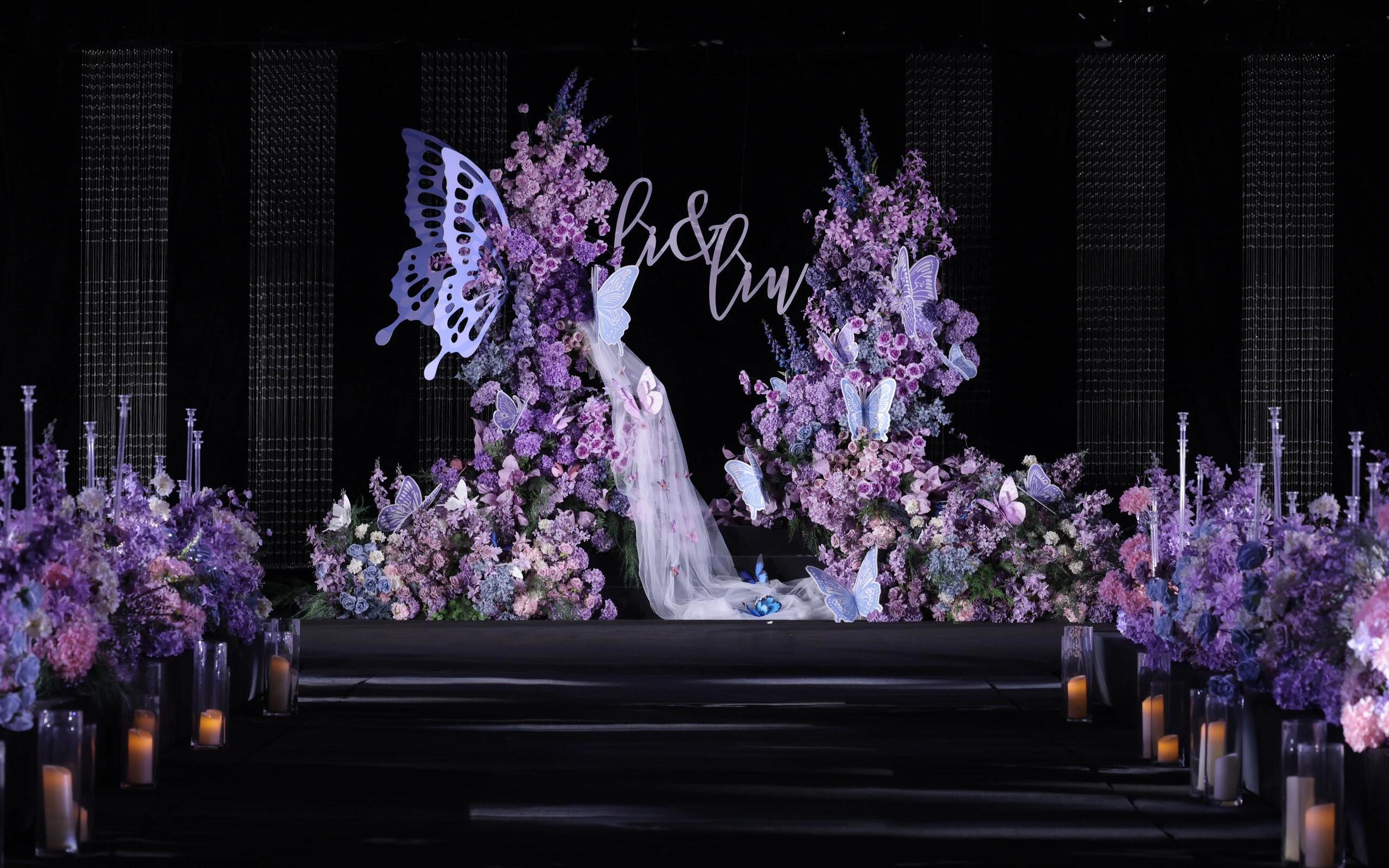 臻愛婚禮｜紫色系花蝶婚禮