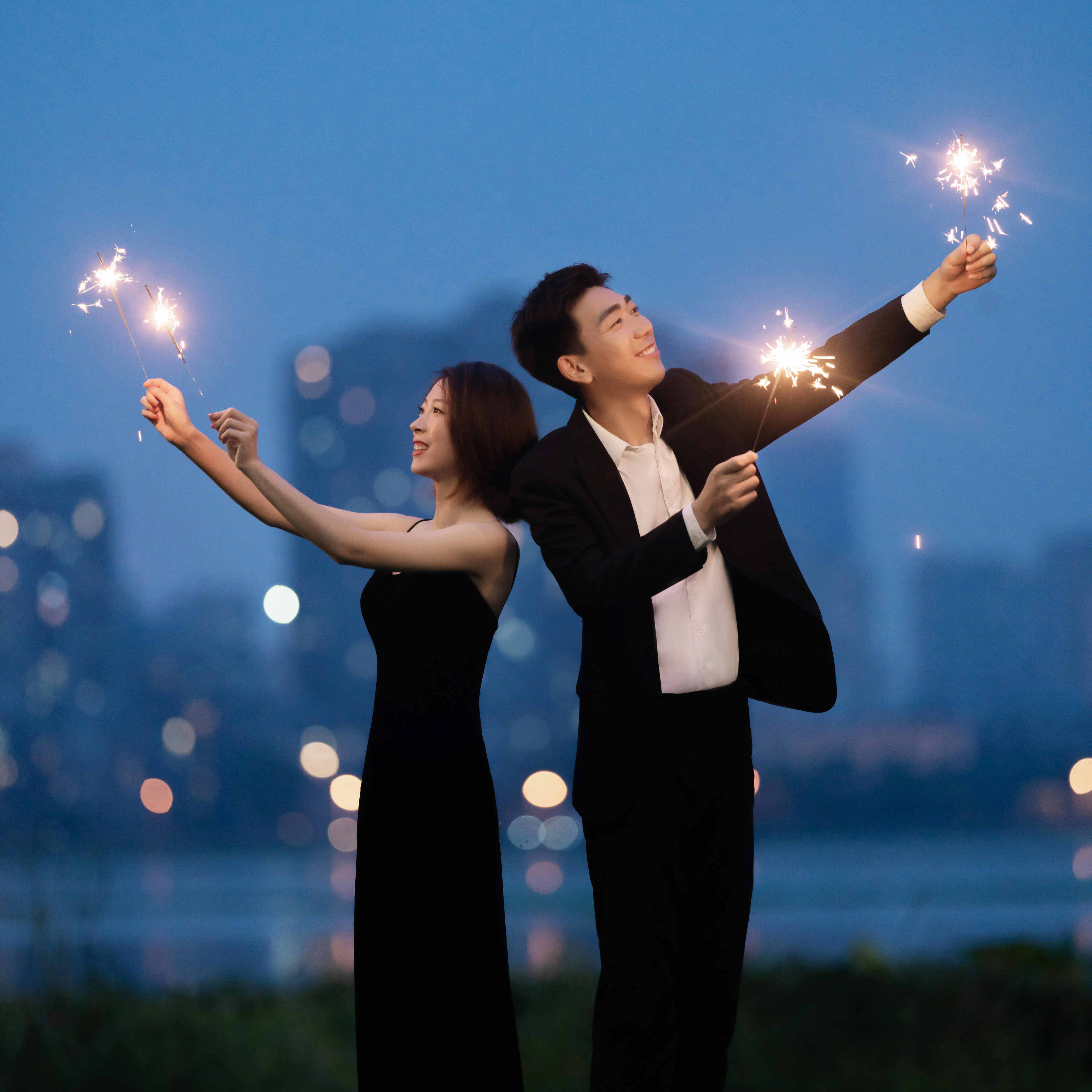 【熊先生&杨女士】蔚蓝天空浪漫夜景婚纱照
