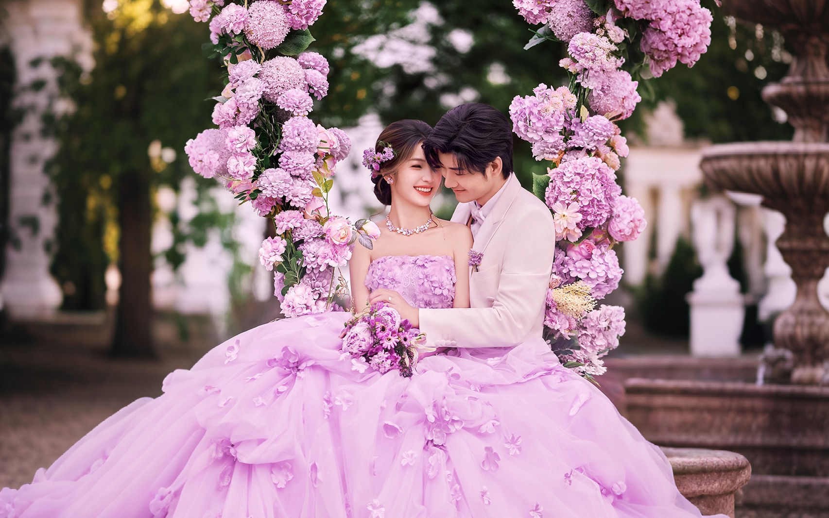 🌸夏日鲜花秋千婚纱照💖清新又浪漫