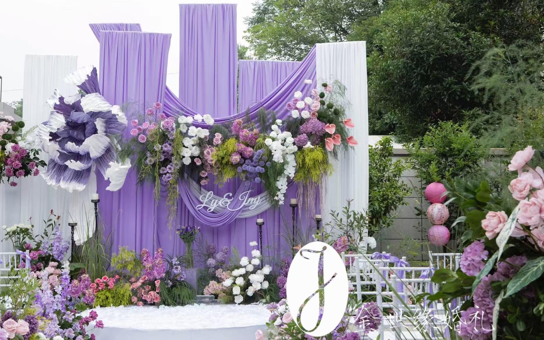 金世缘|是遗落人间的仙女呀~紫色小清新户外婚礼