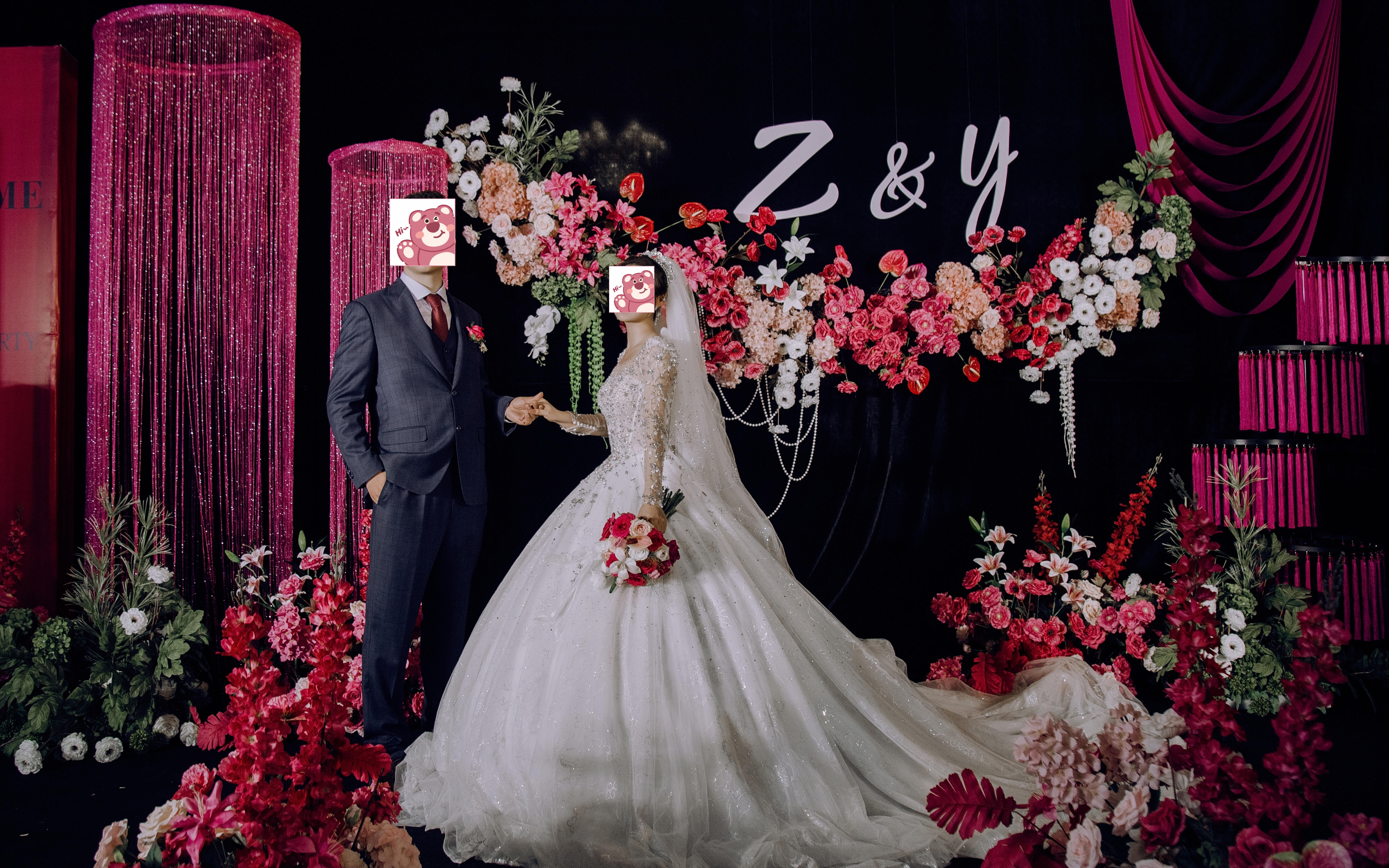 与你   玫红色小众婚礼