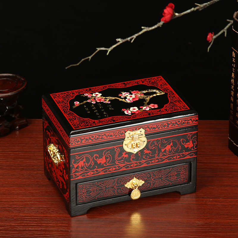 結婚陪嫁用品中式復古珠寶首飾收納盒