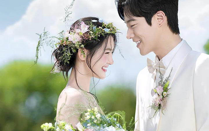藍色花神????森系草坪婚紗照