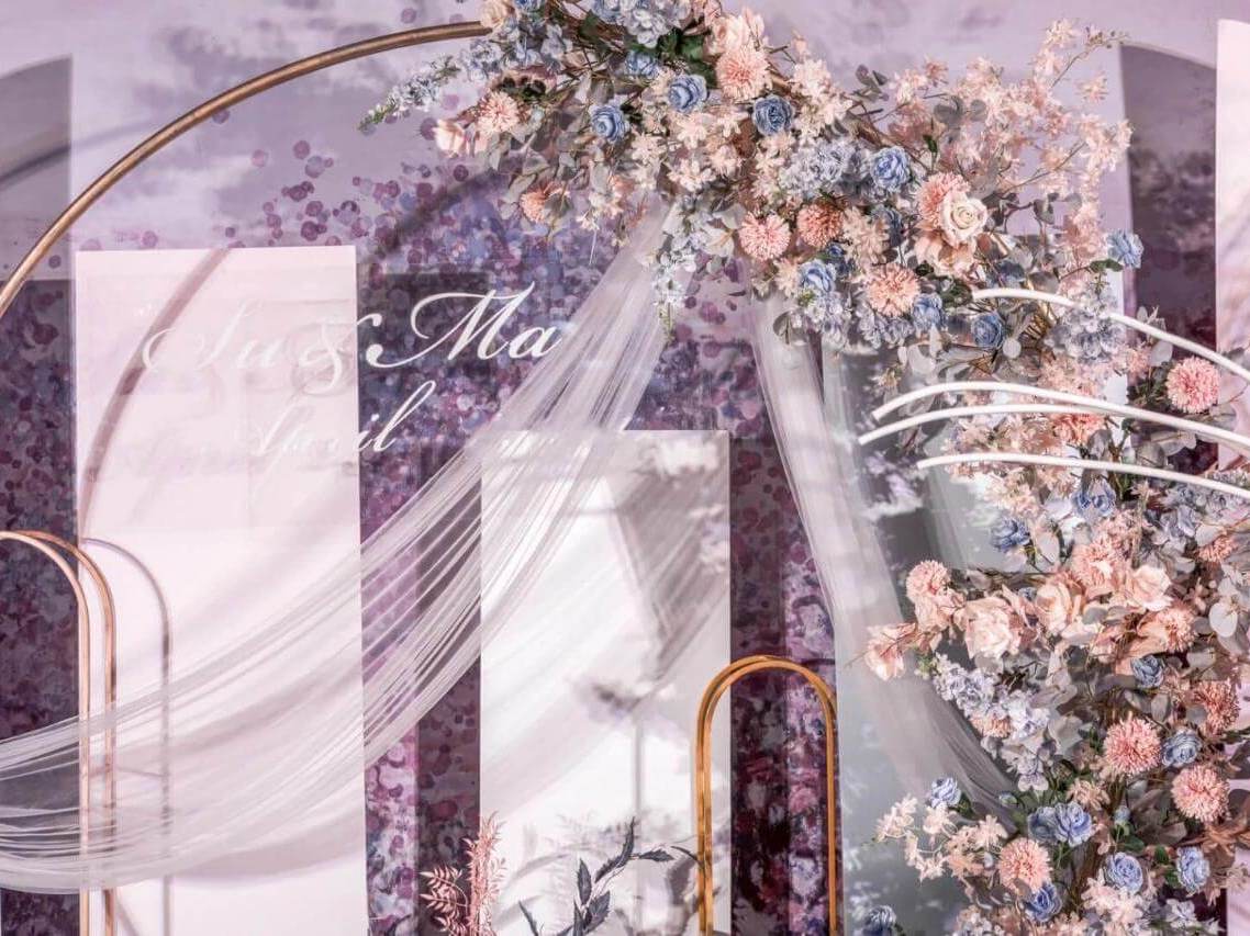 【莫奈花园】温柔浪漫粉紫色莫奈花园轻奢婚礼