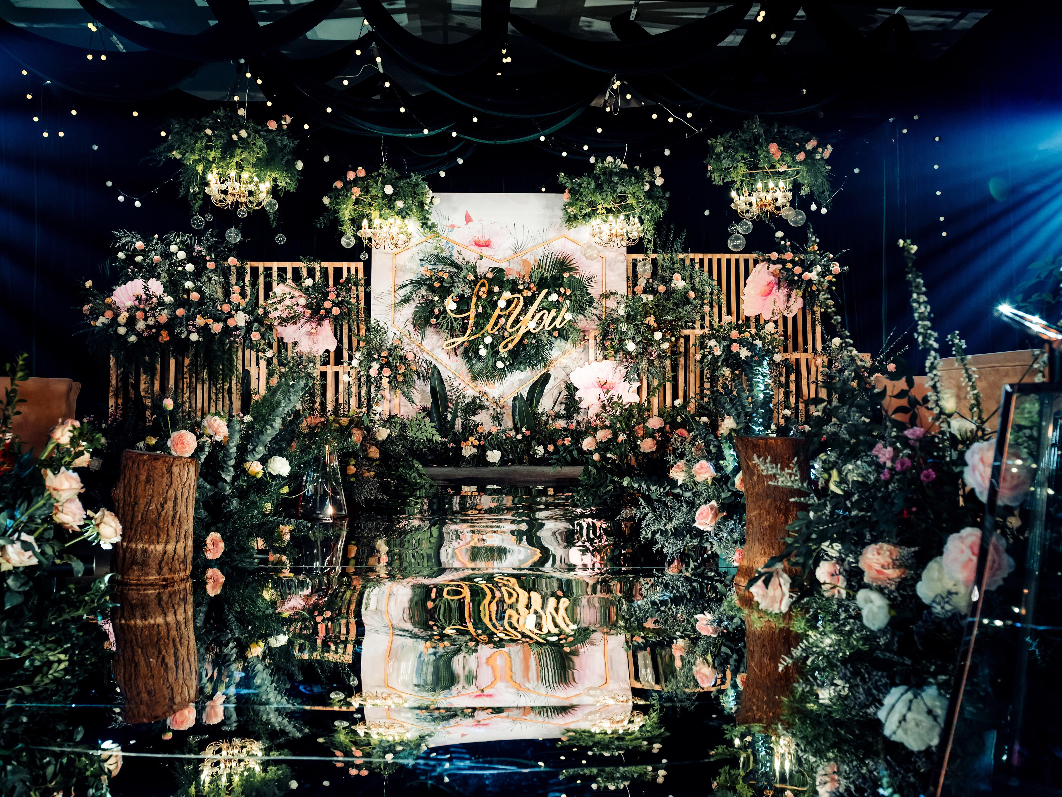 【萧山埃菲尔婚庆】粉绿色森系婚礼