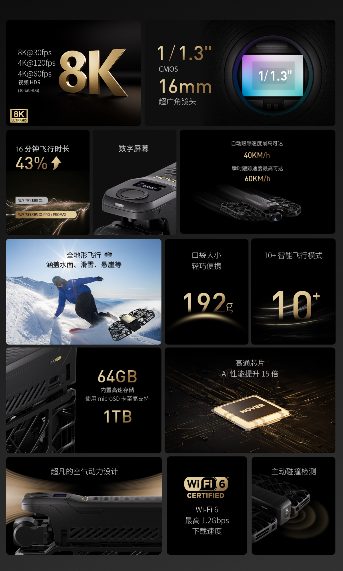 【活动期间送雨伞】哈浮飞行相机 X1 PRO|PROMAX 无人机接亲户外婚礼跟拍