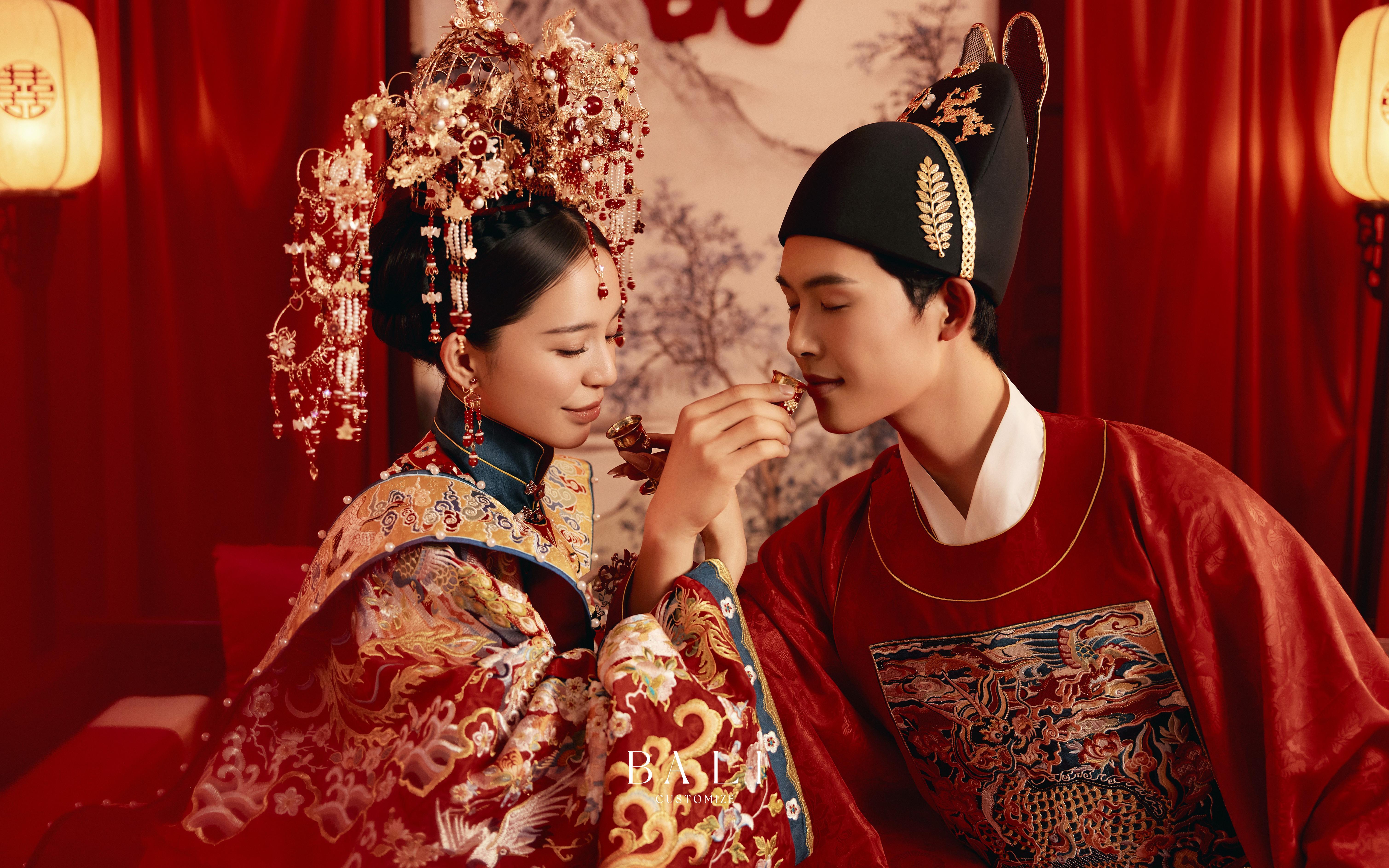 中式汉婚仪式感复古婚纱照
