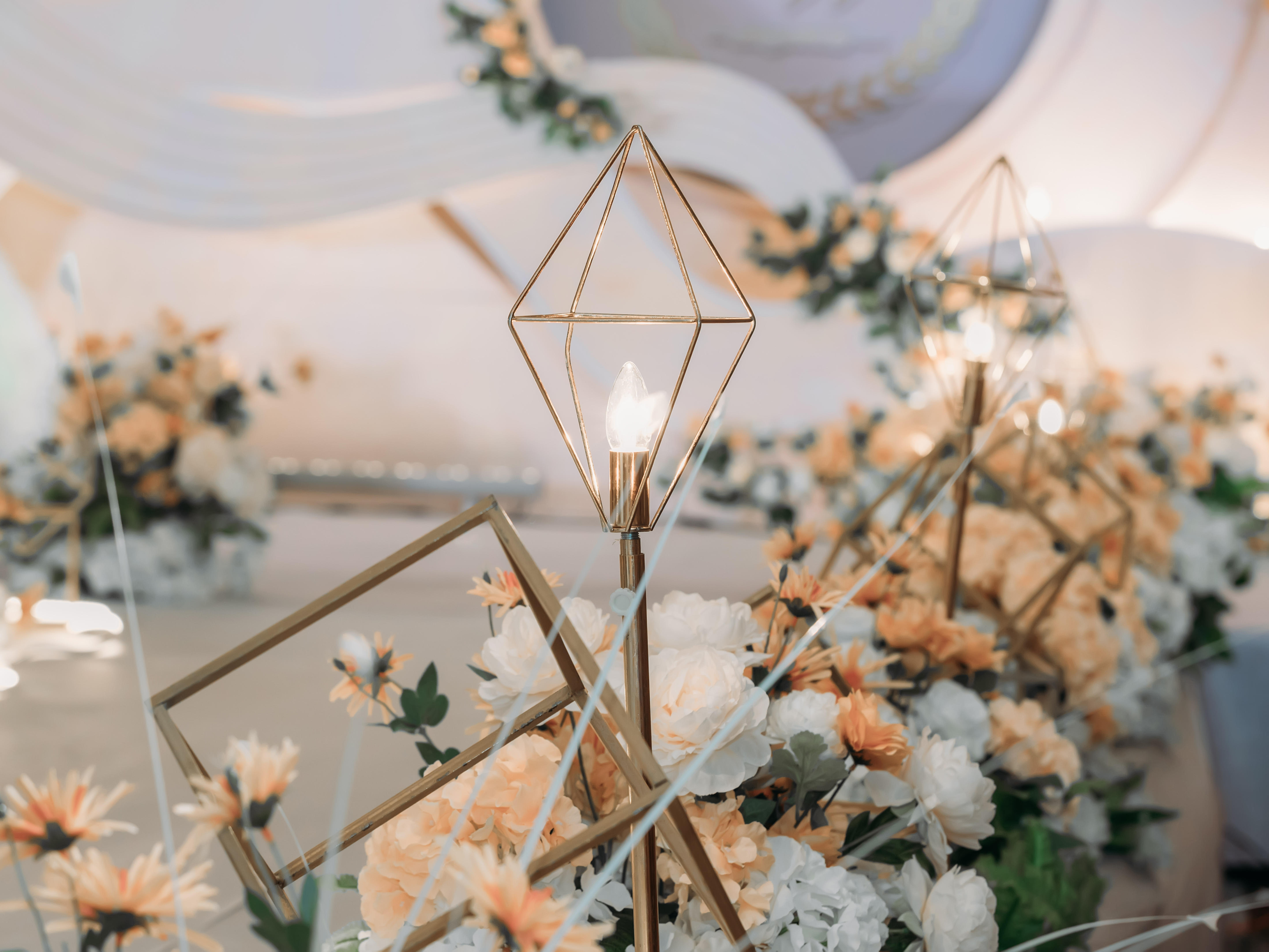 婚融界婚礼 宁卧庄宾馆 橙色系婚礼布置带团队