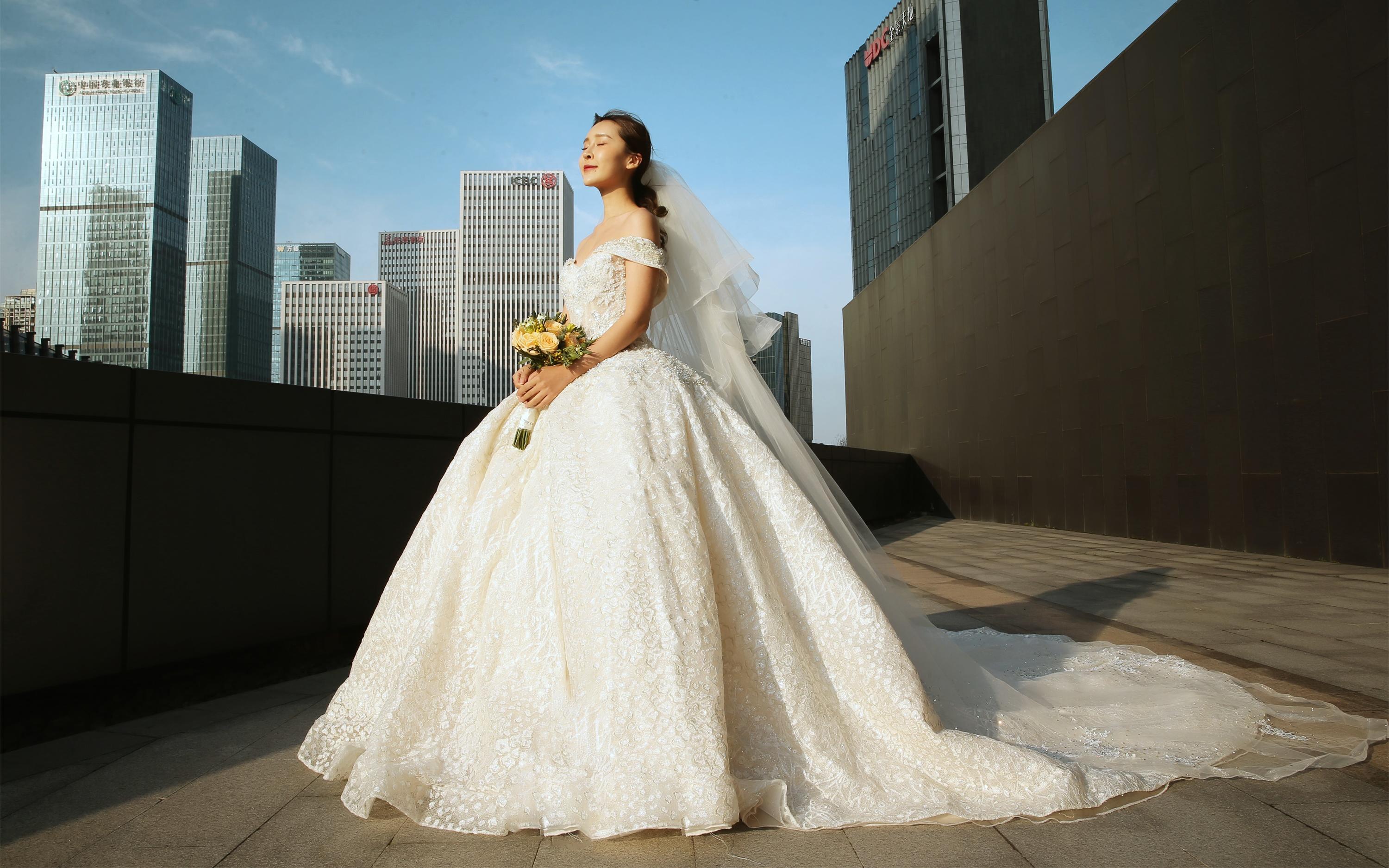 【YIMO x Rose】高定一字肩重工主纱