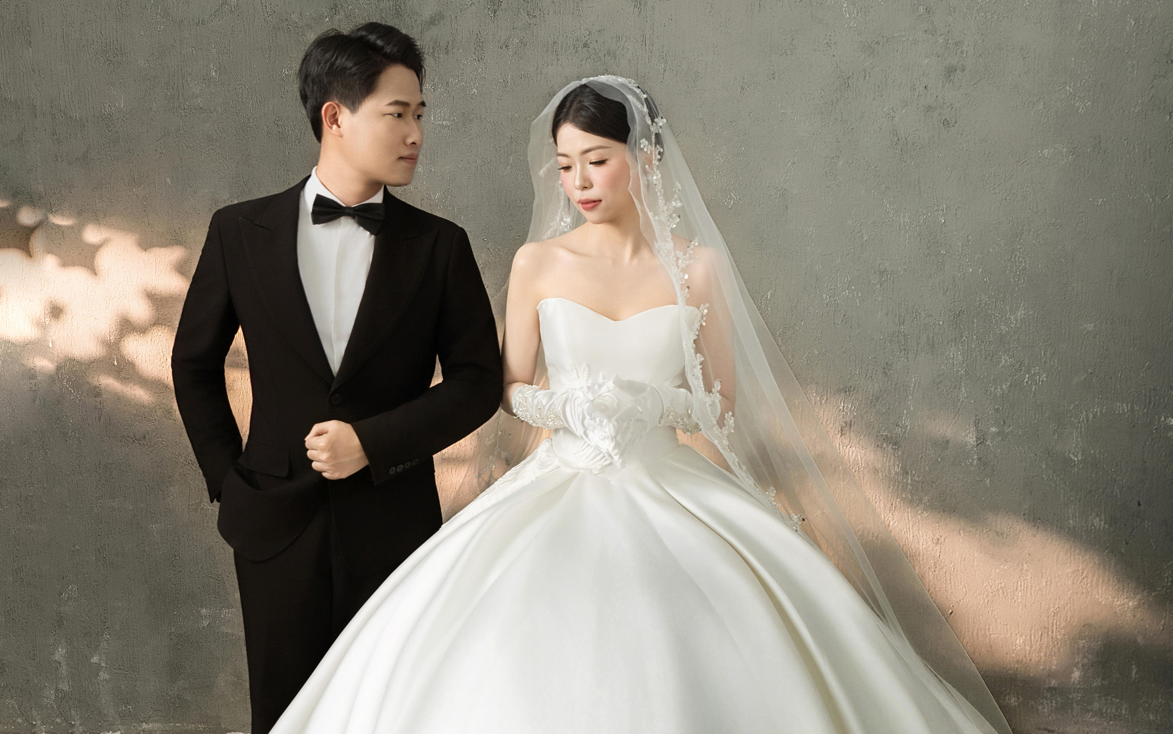 珠光头纱・缎面嫁