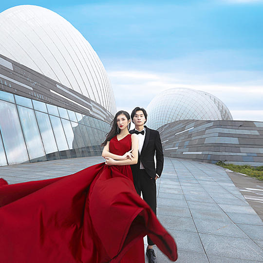 珠海地标性建筑 贝壳婚纱照