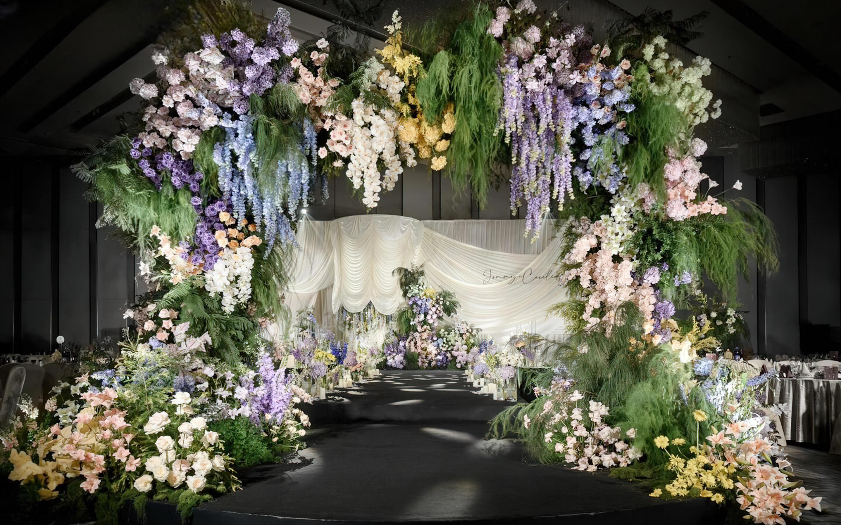 [景星门]白绿紫色系韩式布缦婚礼