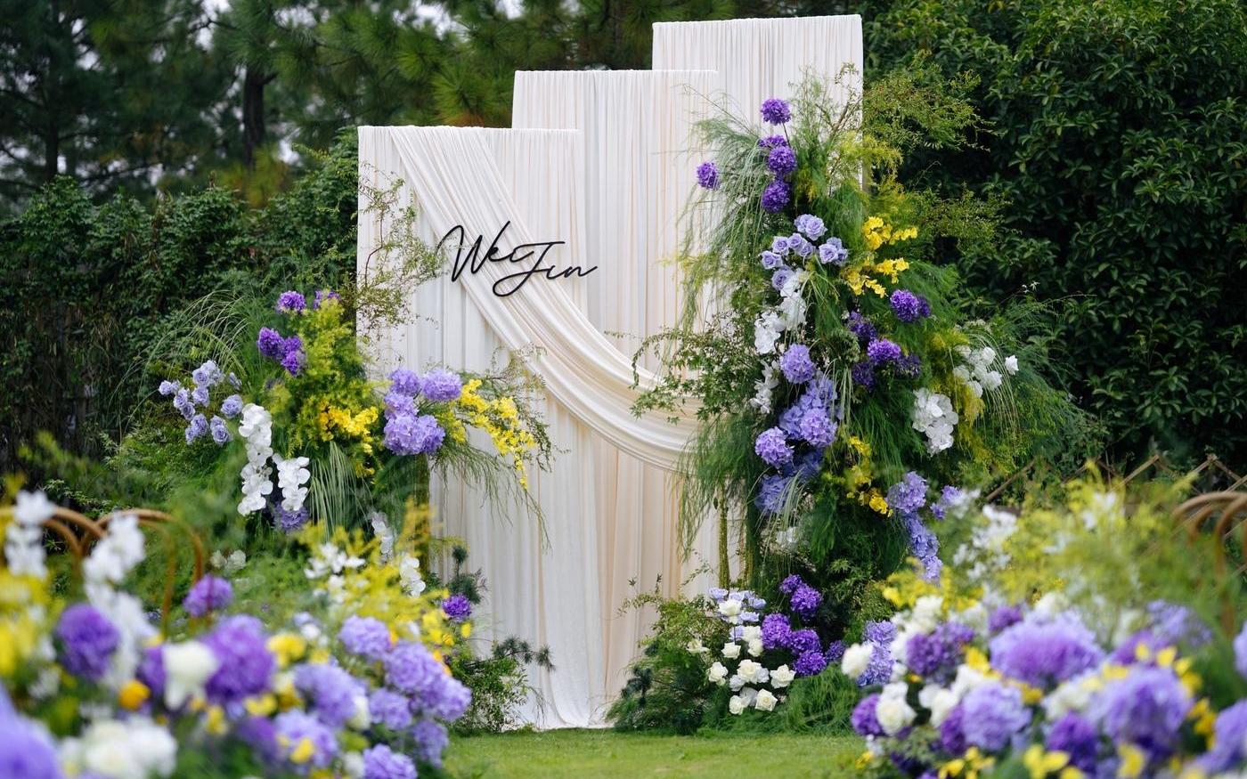 新款小清新紫色系戶外婚禮